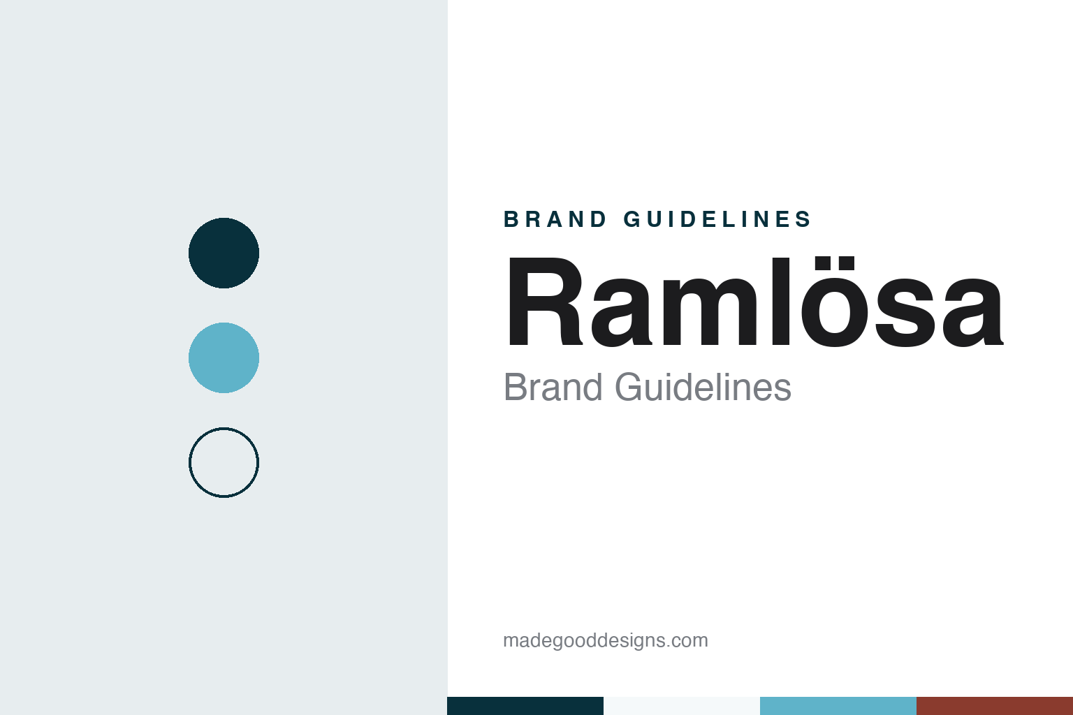 Ramlösa brand guidelines — abstract colour discs and material texture (original homage; not a Ramlösa product or logo)