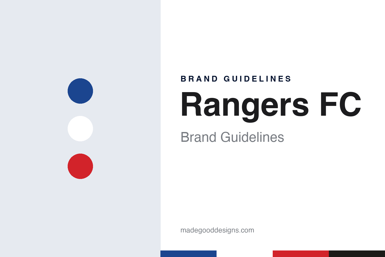Rangers FC brand guidelines — abstract colour discs and material texture (original homage; not a Rangers FC product or logo)