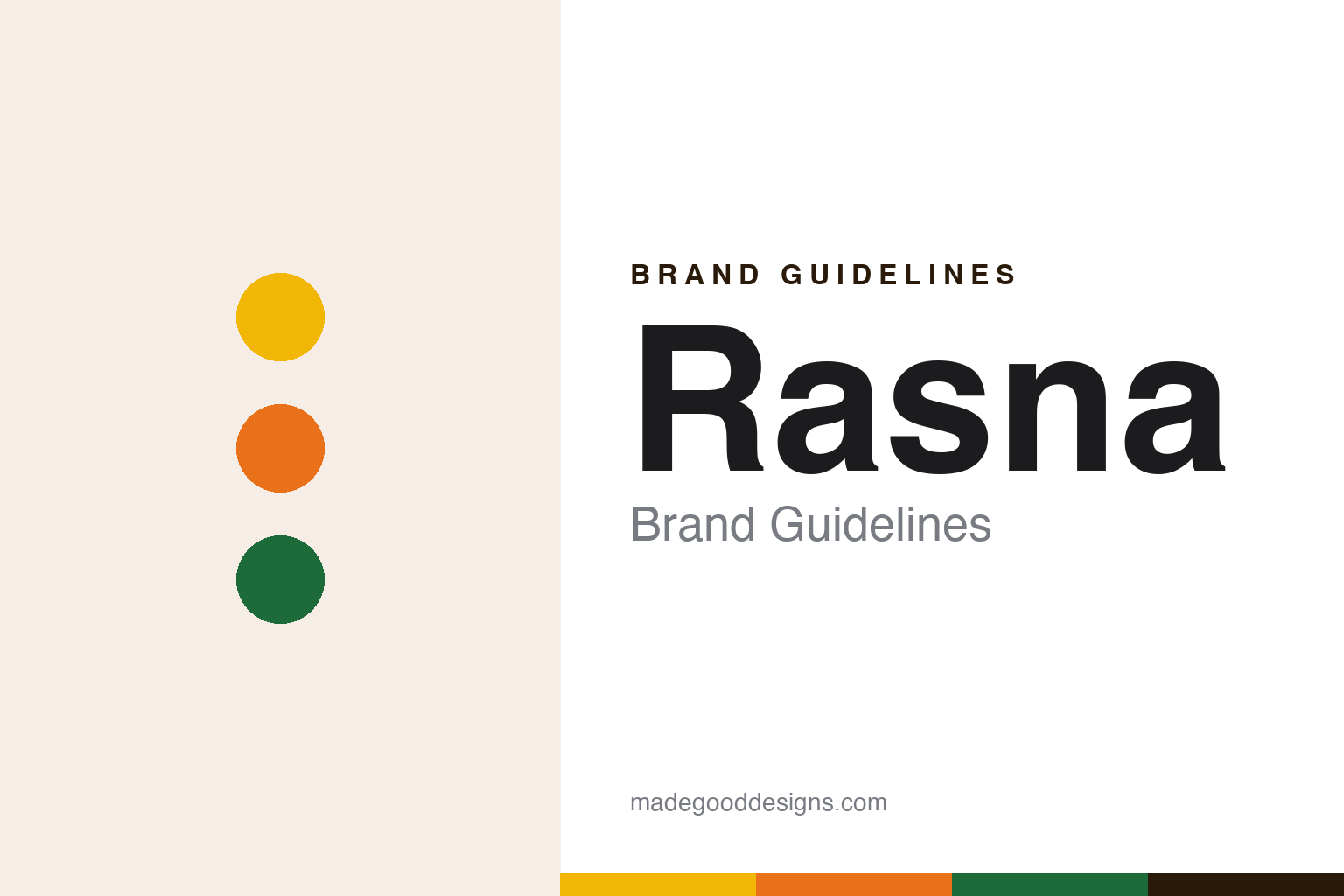 Rasna brand guidelines — abstract colour discs and material texture (original homage; not a Rasna product or logo)