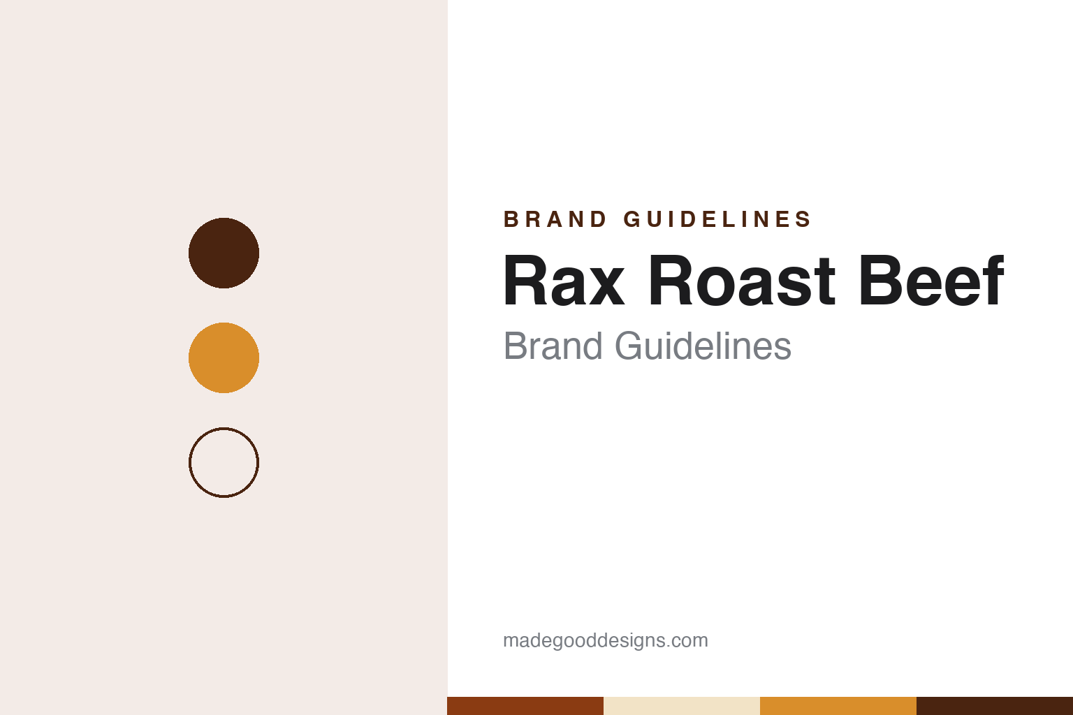 Rax Roast Beef brand guidelines — abstract colour discs and material texture (original homage; not a Rax Roast Beef product or logo)