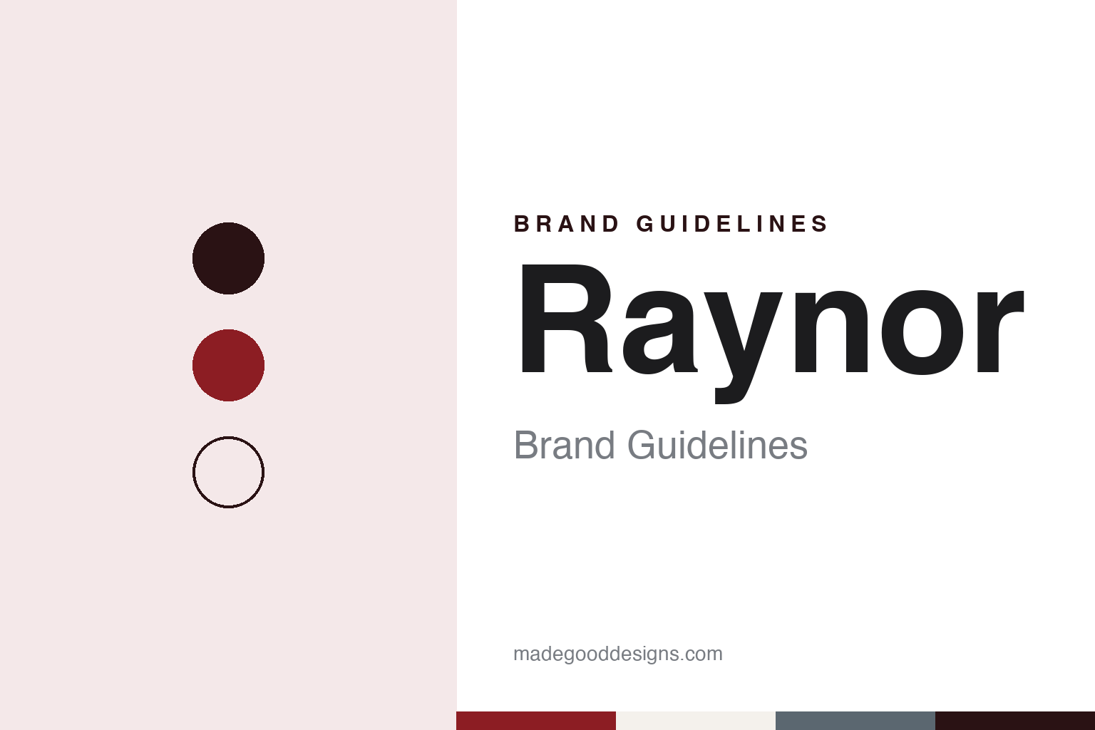 Raynor brand guidelines — abstract colour discs and material texture (original homage; not a Raynor product or logo)