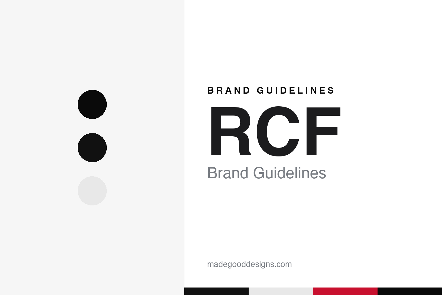 RCF brand guidelines — abstract colour discs and material texture (original homage; not a RCF product or logo)