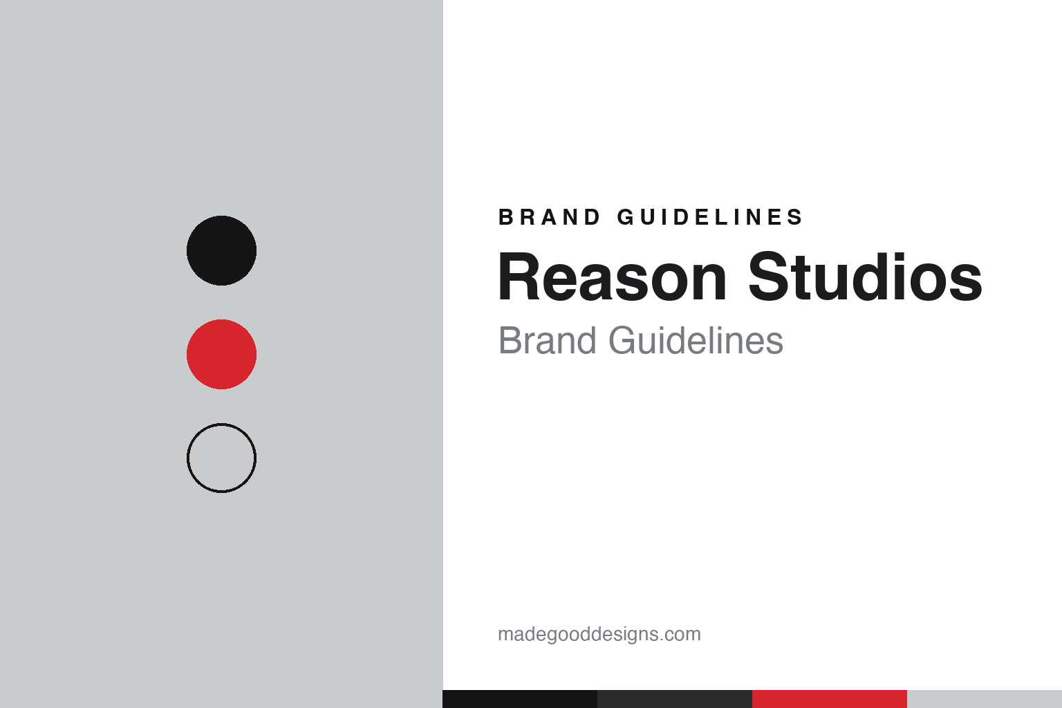 Reason Studios brand guidelines — abstract colour discs and material texture (original homage; not a Reason Studios product or logo)