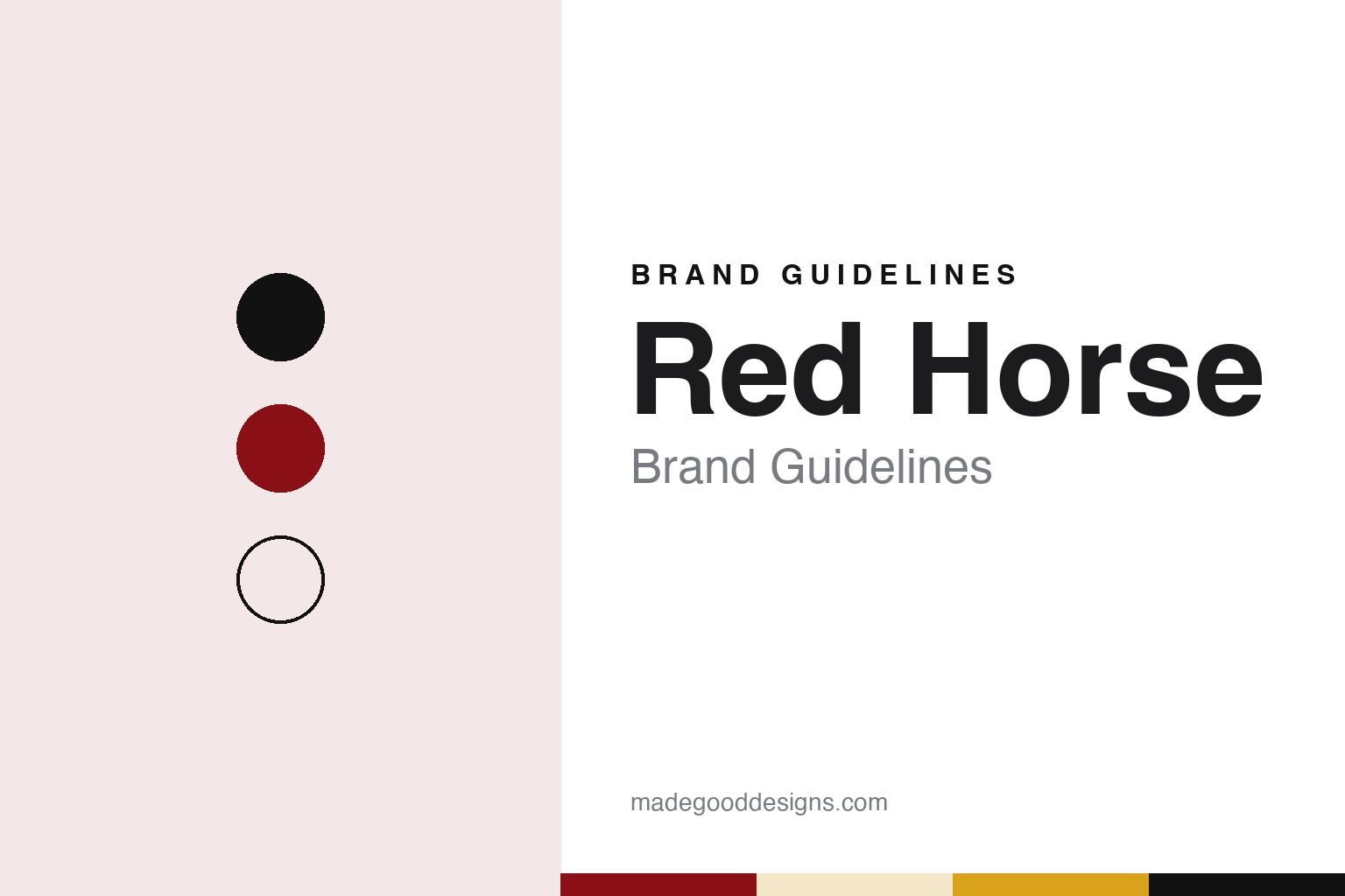 Red Horse brand guidelines — abstract colour discs and material texture (original homage; not a Red Horse product or logo)