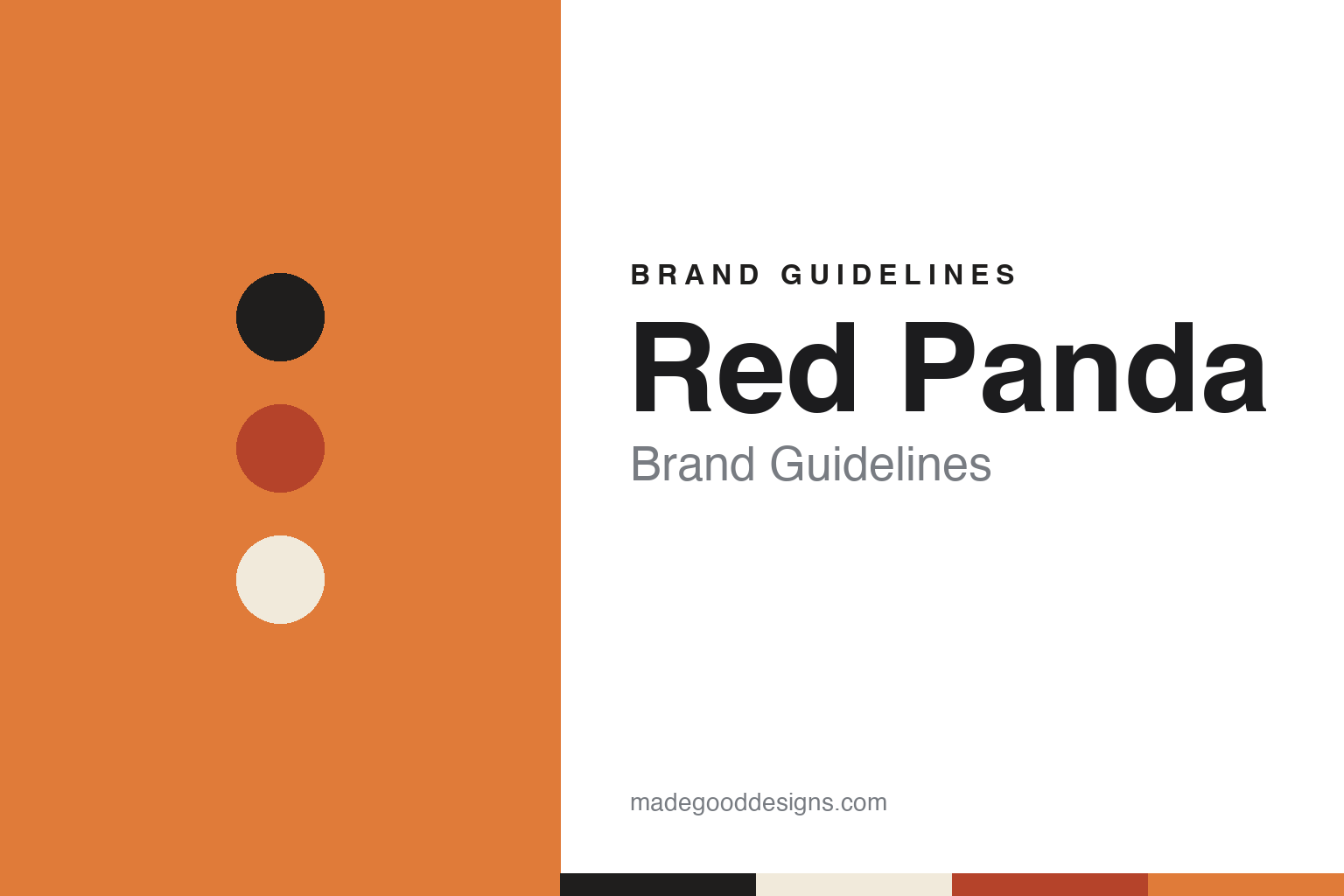 Red Panda brand guidelines — abstract colour discs and material texture (original homage; not a Red Panda product or logo)