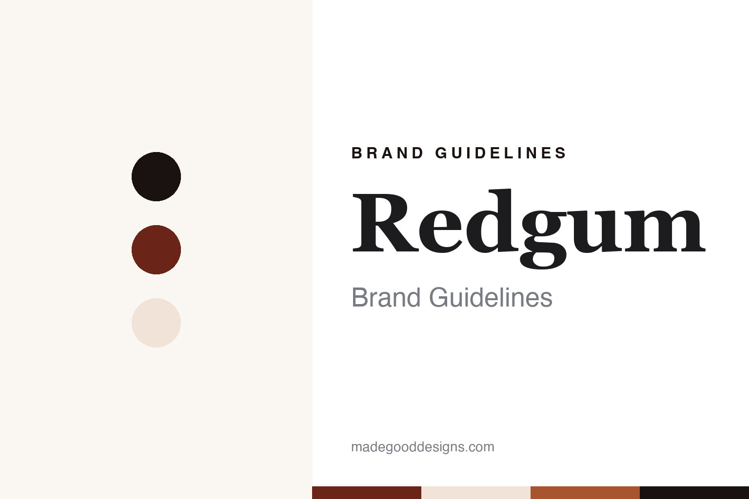 Redgum brand guidelines — abstract colour discs and material texture (original homage; not a Redgum product or logo)