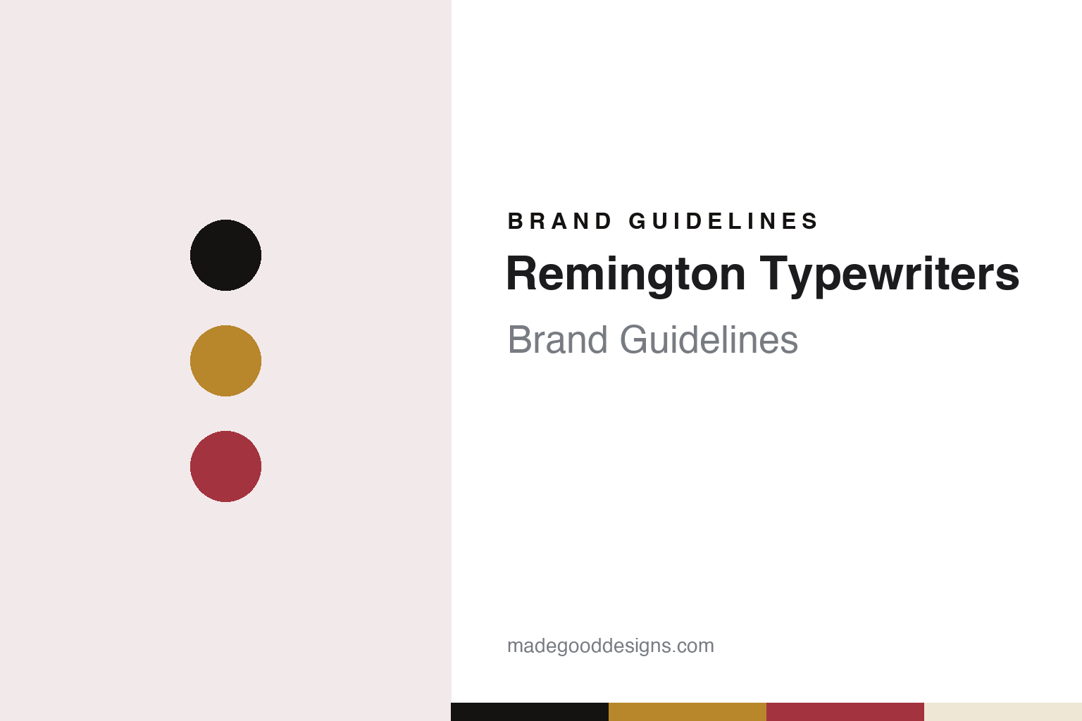 Remington Typewriters brand guidelines — abstract colour discs and material texture (original homage; not a Remington Typewriters product or logo)