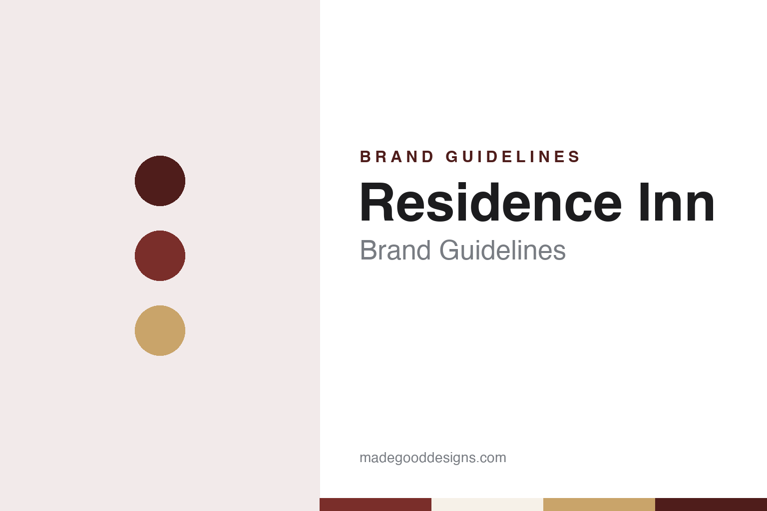 Residence Inn brand guidelines — abstract colour discs and material texture (original homage; not a Residence Inn product or logo)