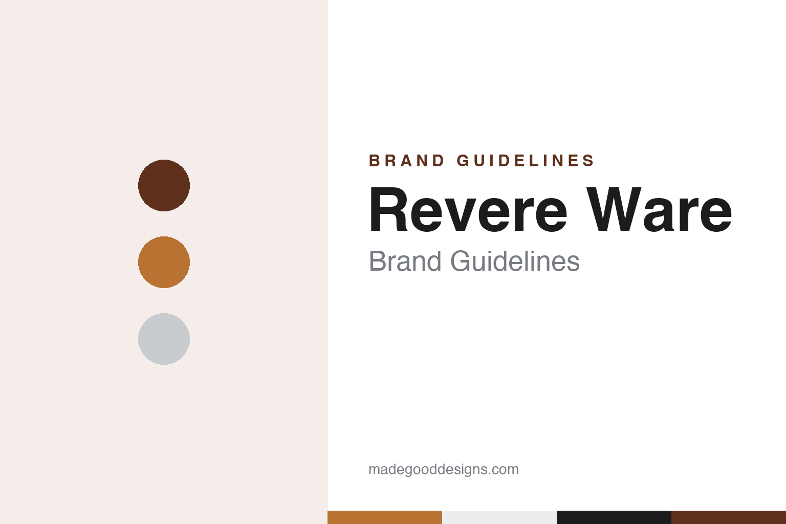 Revere Ware brand guidelines — abstract colour discs and material texture (original homage; not a Revere Ware product or logo)