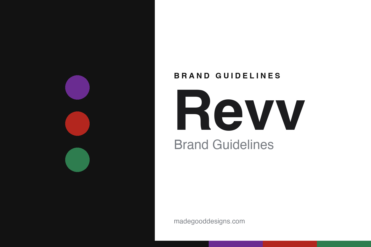 Revv brand guidelines — abstract colour discs and material texture (original homage; not a Revv product or logo)