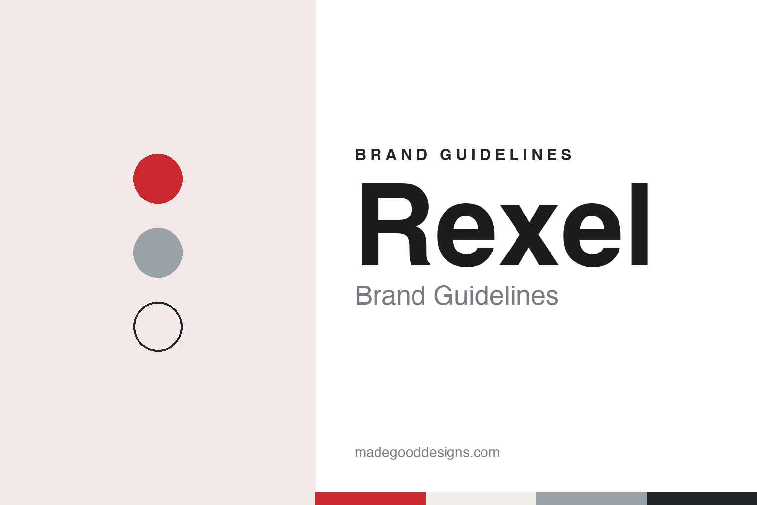 Rexel brand guidelines — abstract colour discs and material texture (original homage; not a Rexel product or logo)