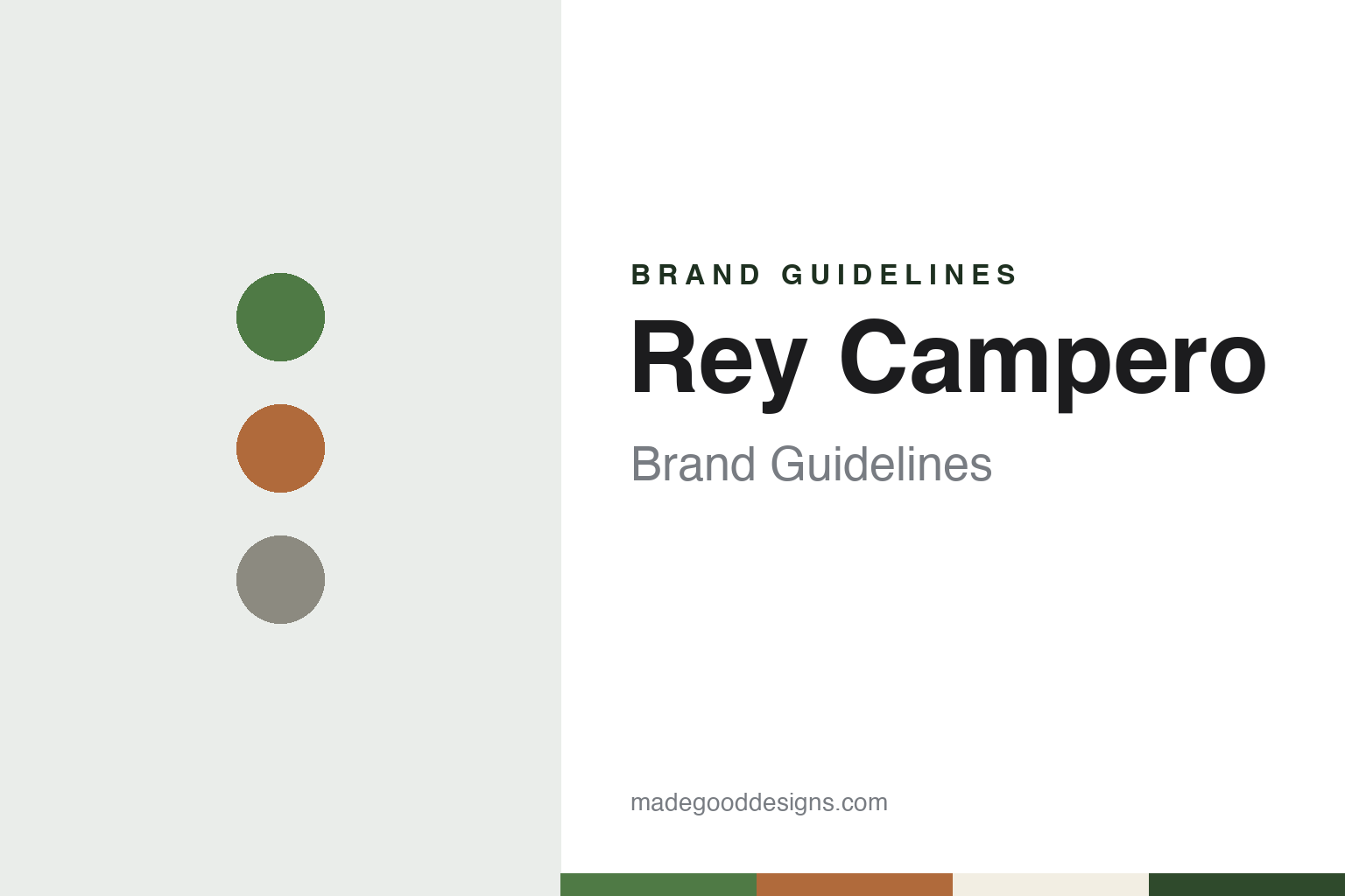 Rey Campero brand guidelines — abstract colour discs and material texture (original homage; not a Rey Campero product or logo)