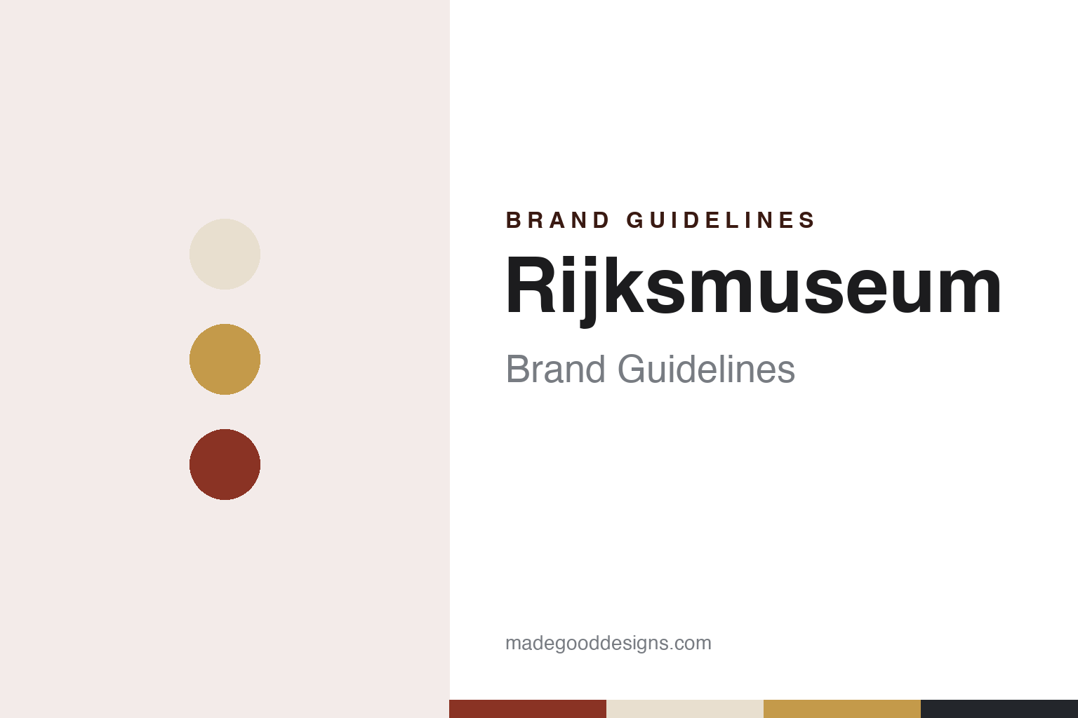 Rijksmuseum brand guidelines — abstract colour discs and material texture (original homage; not a Rijksmuseum product or logo)