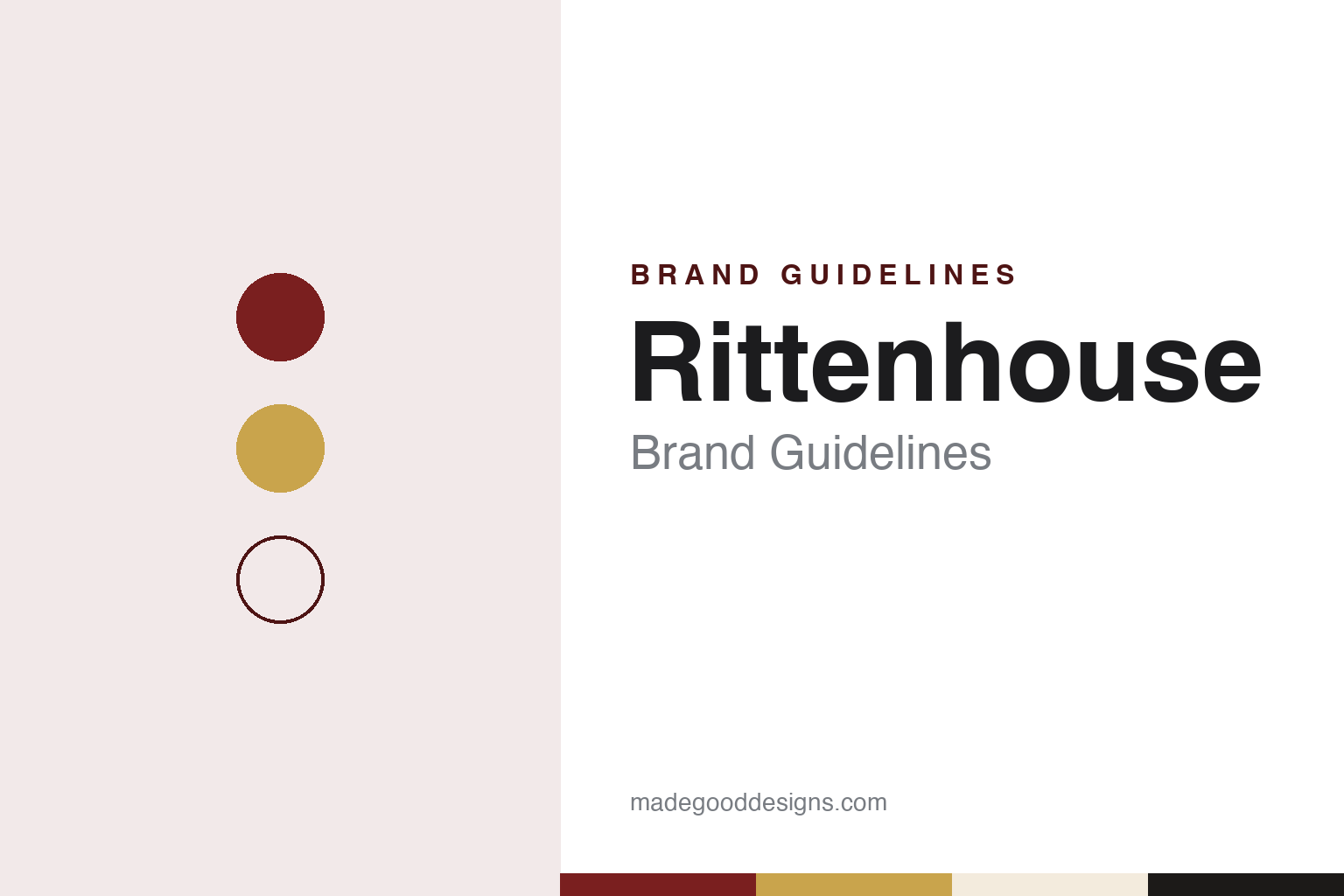 Rittenhouse brand guidelines — abstract colour discs and material texture (original homage; not a Rittenhouse product or logo)