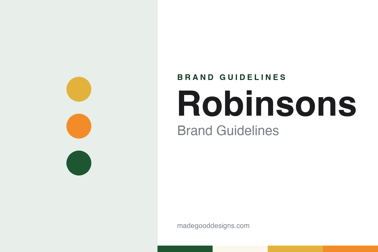 Robinsons brand guidelines — abstract colour discs and material texture (original homage; not a Robinsons product or logo)