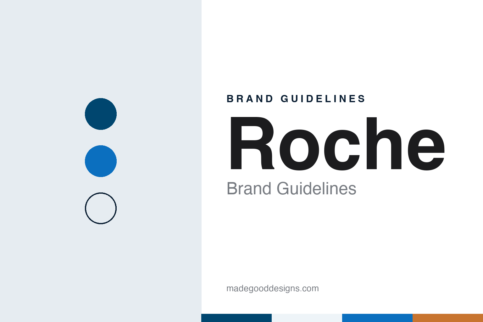 Roche brand guidelines — abstract colour discs and material texture (original homage; not a Roche product or logo)