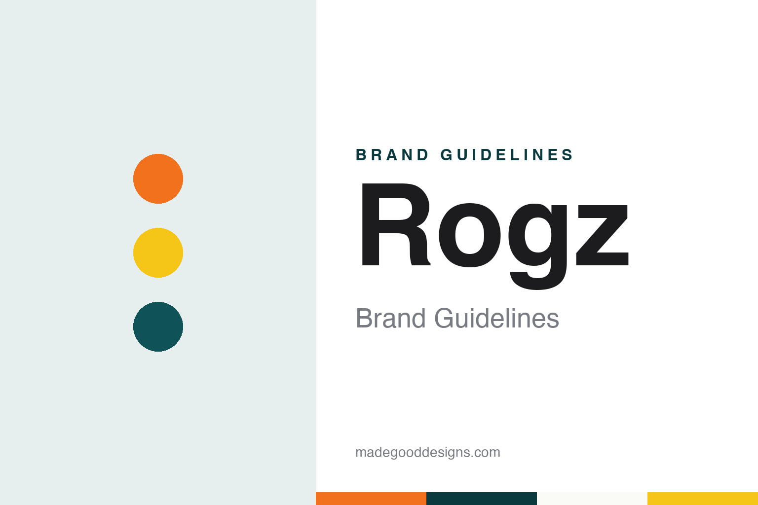 Rogz brand guidelines — abstract colour discs and material texture (original homage; not a Rogz product or logo)