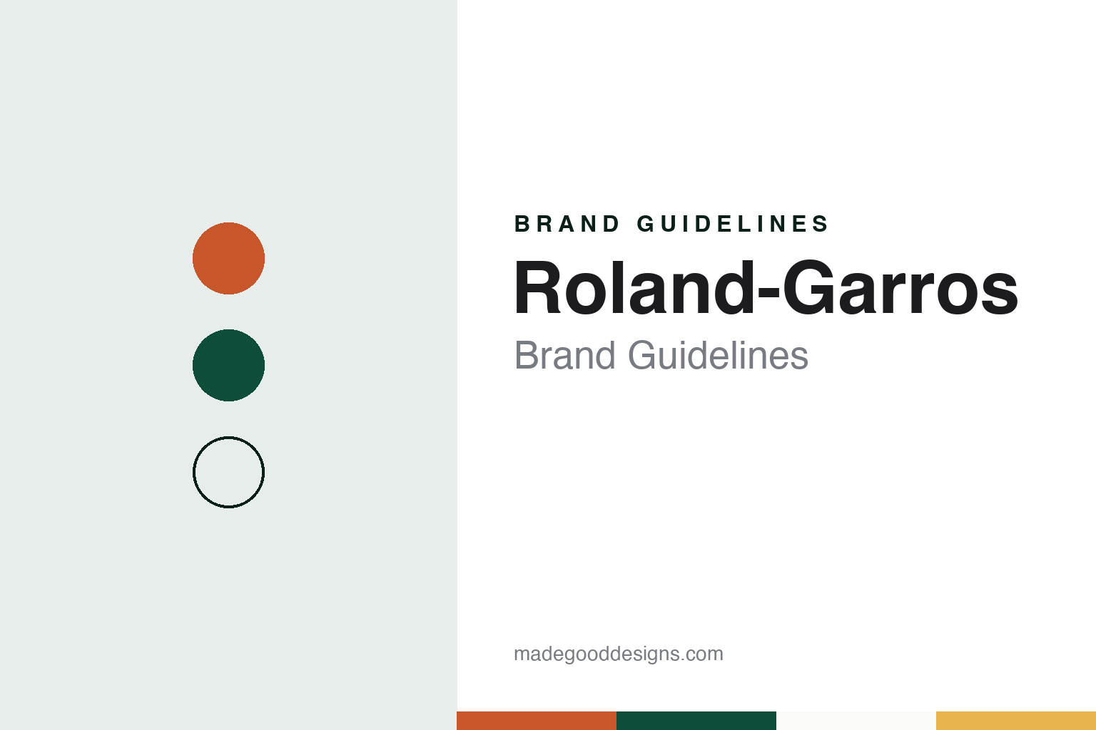 Roland-Garros brand guidelines — abstract colour discs and material texture (original homage; not a Roland-Garros product or logo)