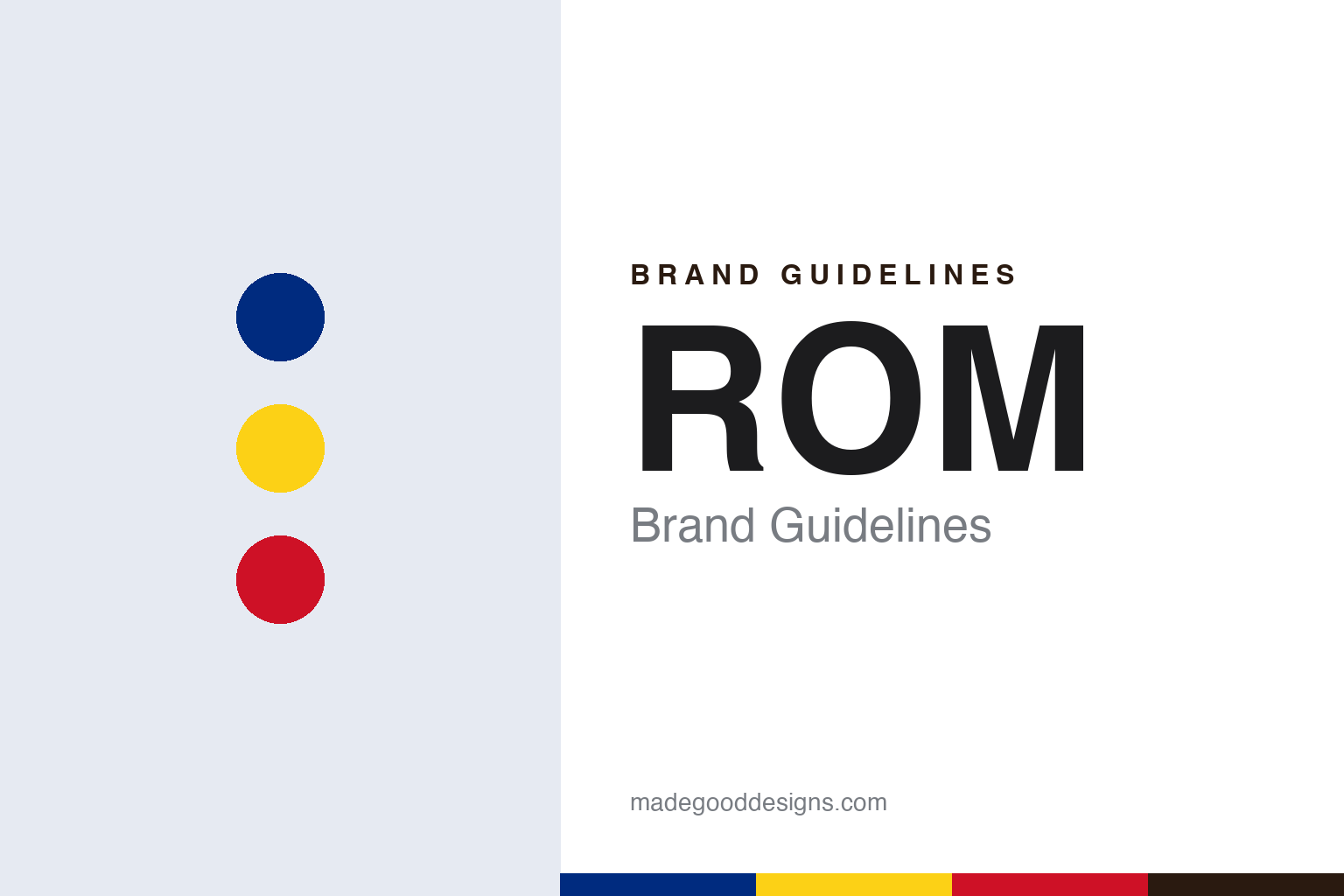 ROM brand guidelines — abstract colour discs and material texture (original homage; not a ROM product or logo)