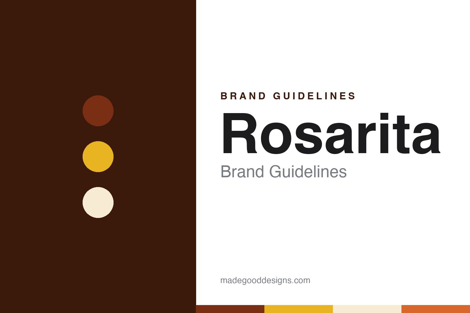 Rosarita brand guidelines — abstract colour discs and material texture (original homage; not a Rosarita product or logo)