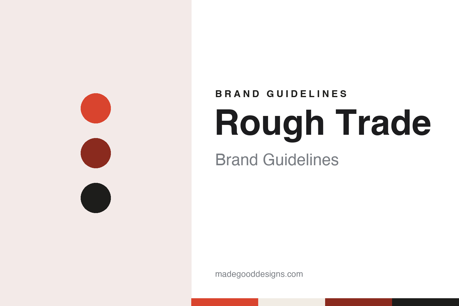 Rough Trade brand guidelines — abstract colour discs and material texture (original homage; not a Rough Trade product or logo)