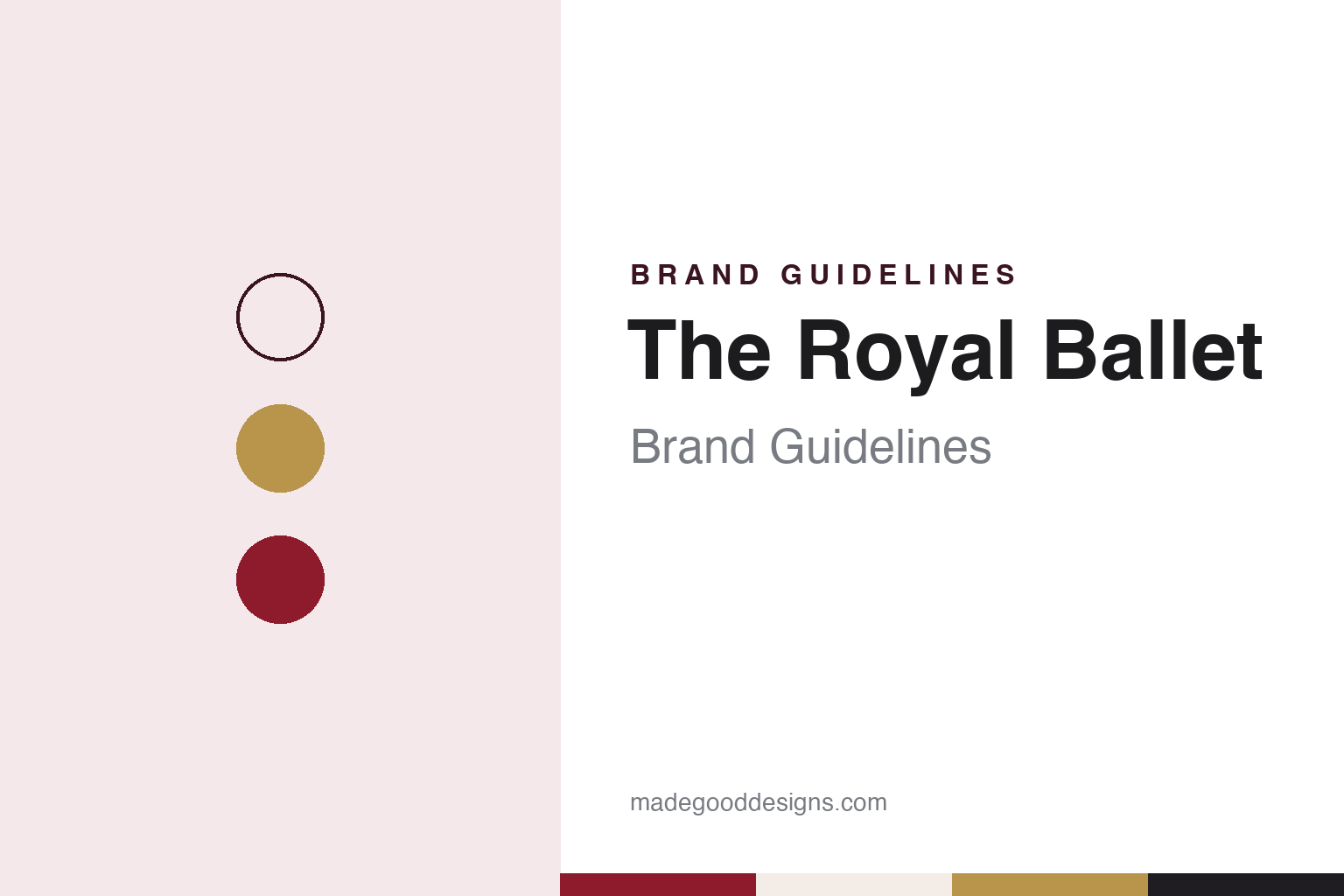 The Royal Ballet brand guidelines — abstract colour discs and material texture (original homage; not a The Royal Ballet product or logo)