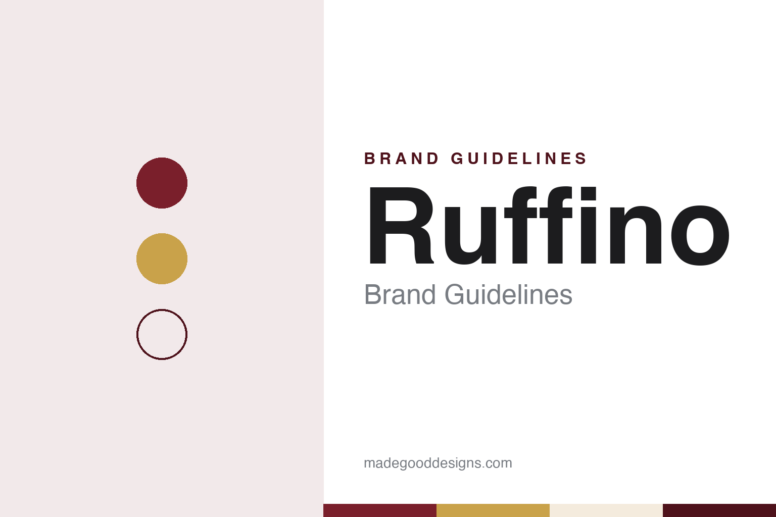 Ruffino brand guidelines — abstract colour discs and material texture (original homage; not a Ruffino product or logo)