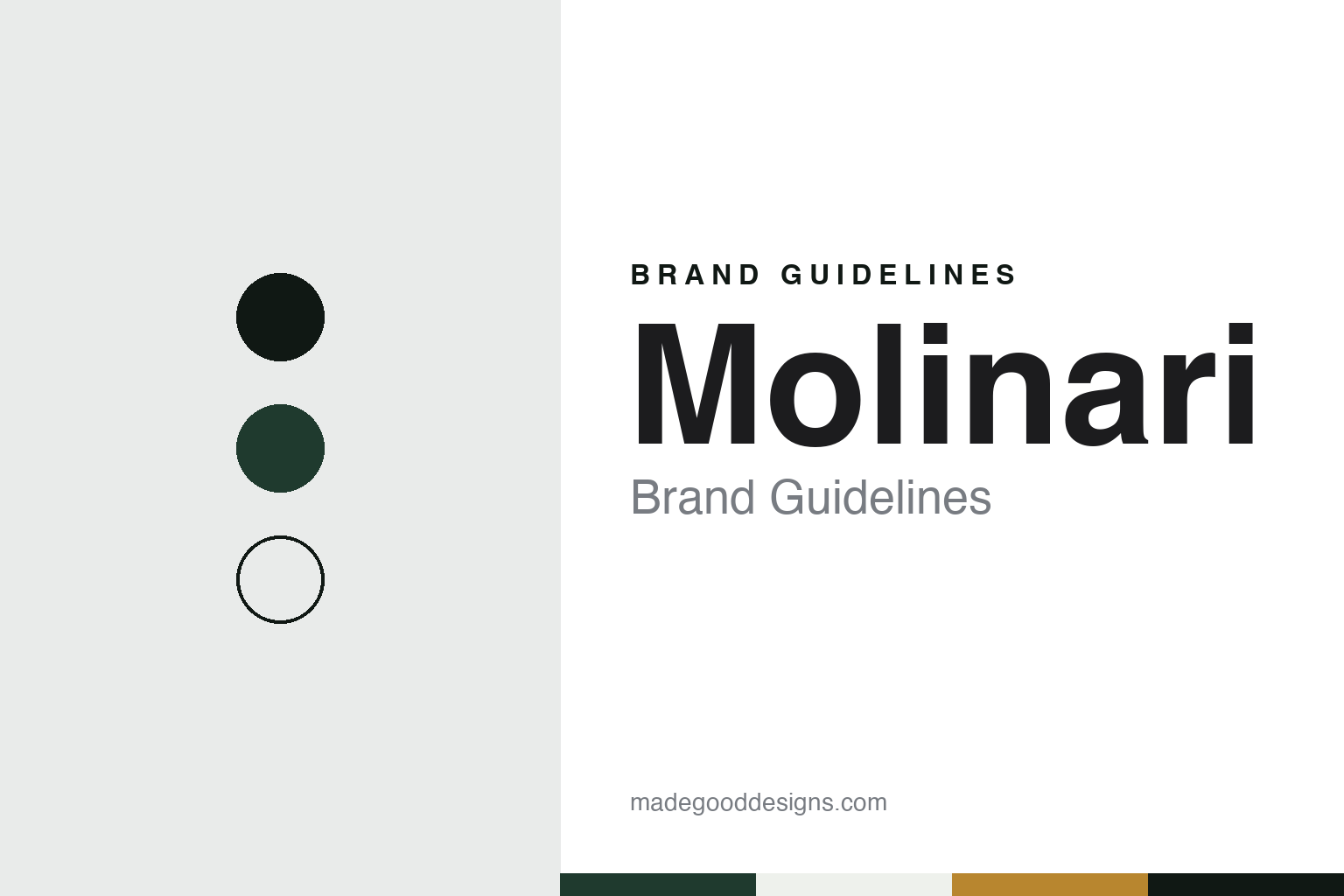 Molinari brand guidelines — abstract colour discs and material texture (original homage; not a Molinari product or logo)