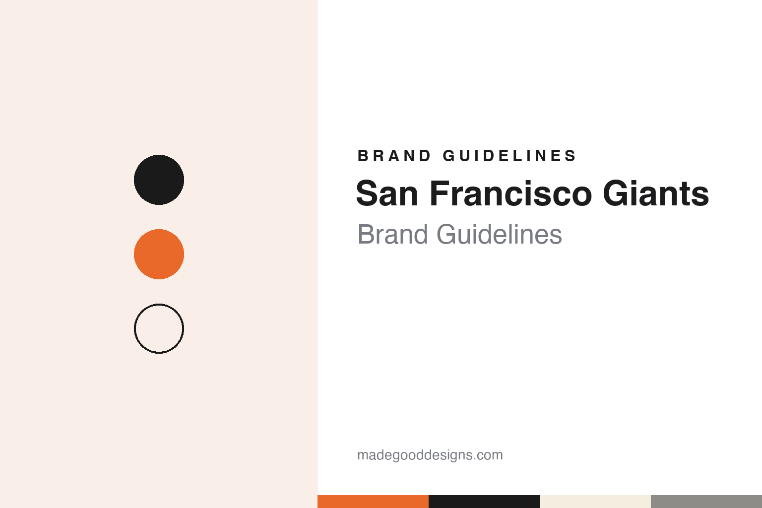 San Francisco Giants brand guidelines — abstract colour discs and material texture (original homage; not a San Francisco Giants product or logo)