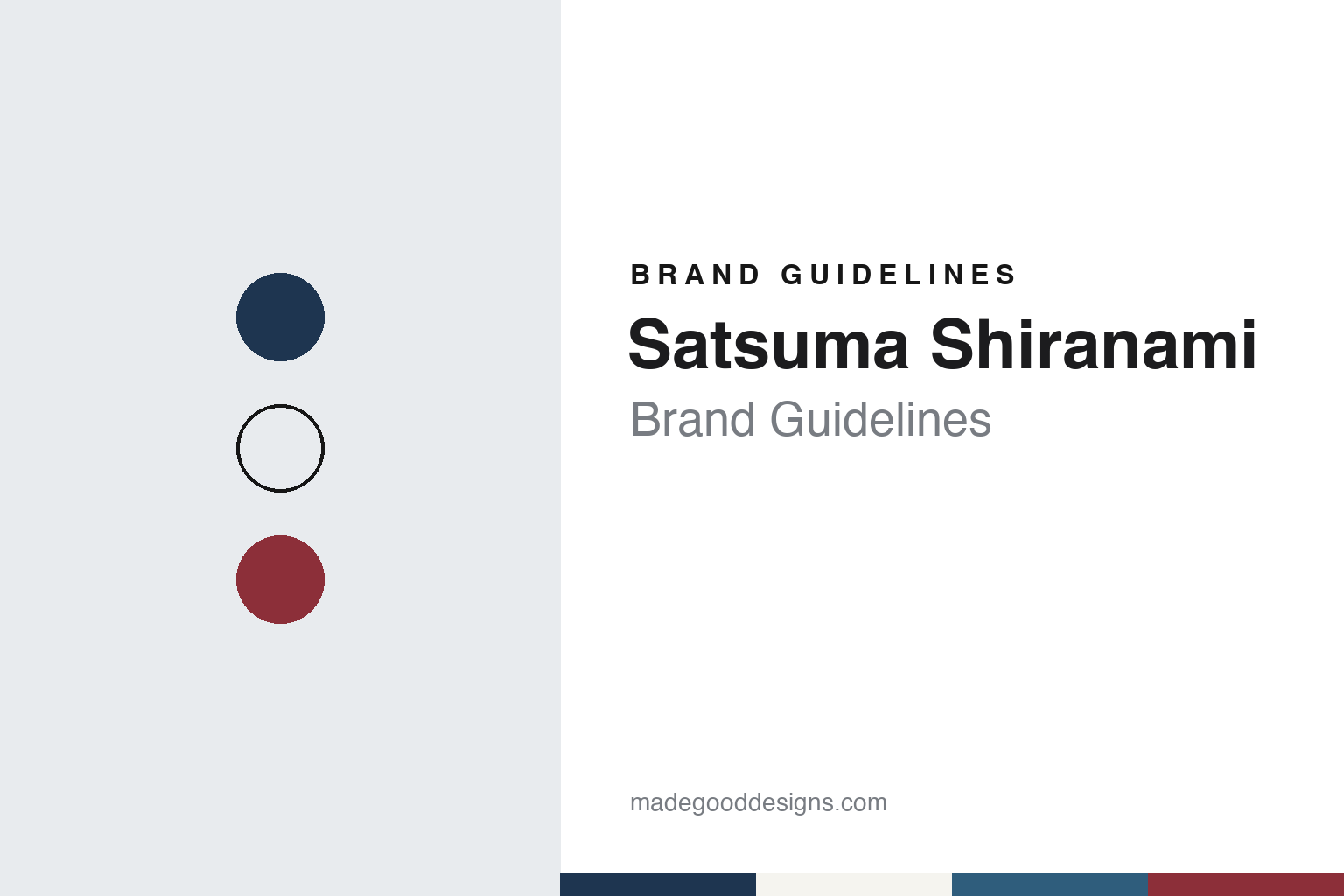 Satsuma Shiranami brand guidelines — abstract colour discs and material texture (original homage; not a Satsuma Shiranami product or logo)