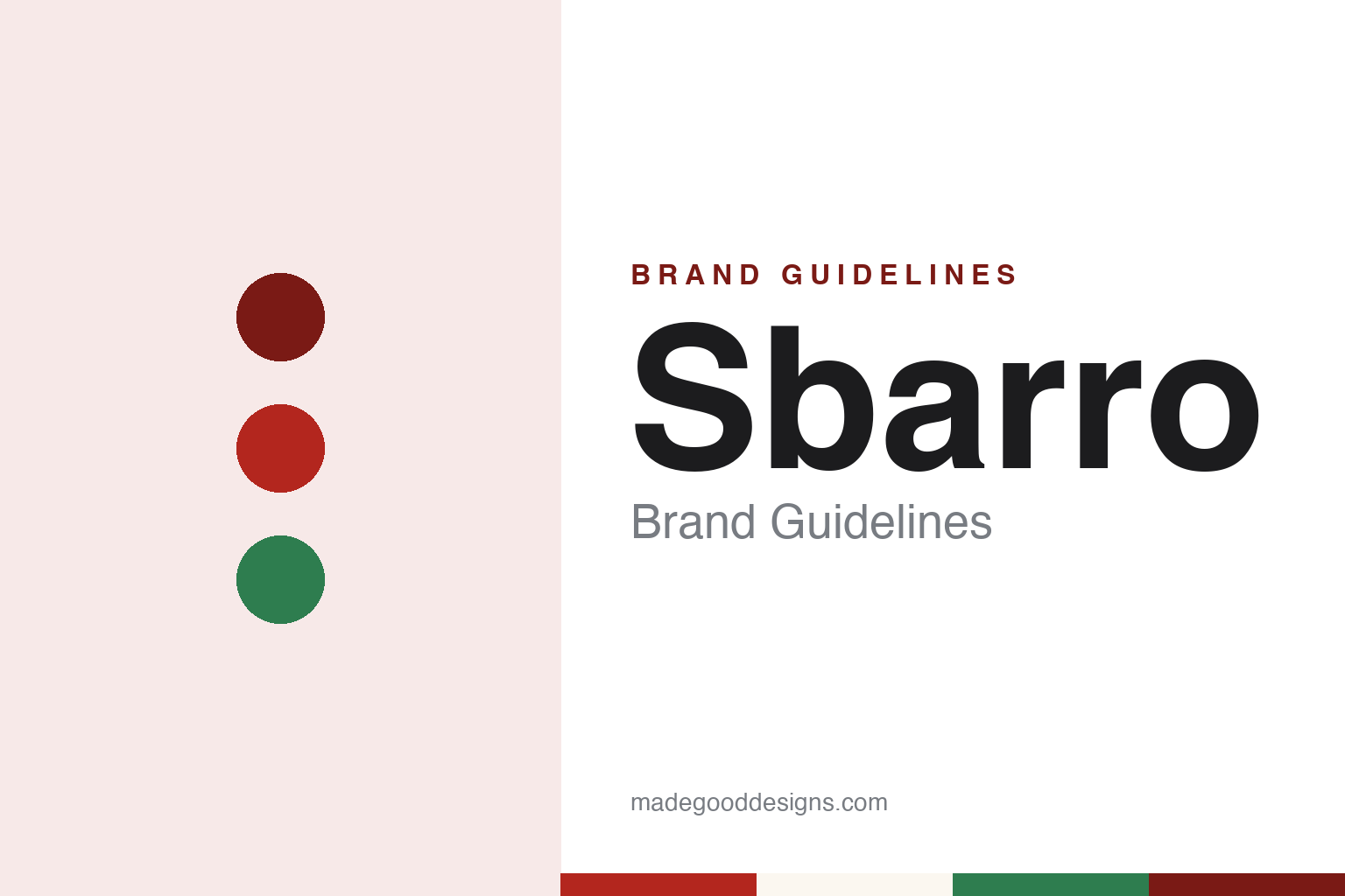 Sbarro brand guidelines — abstract colour discs and material texture (original homage; not a Sbarro product or logo)