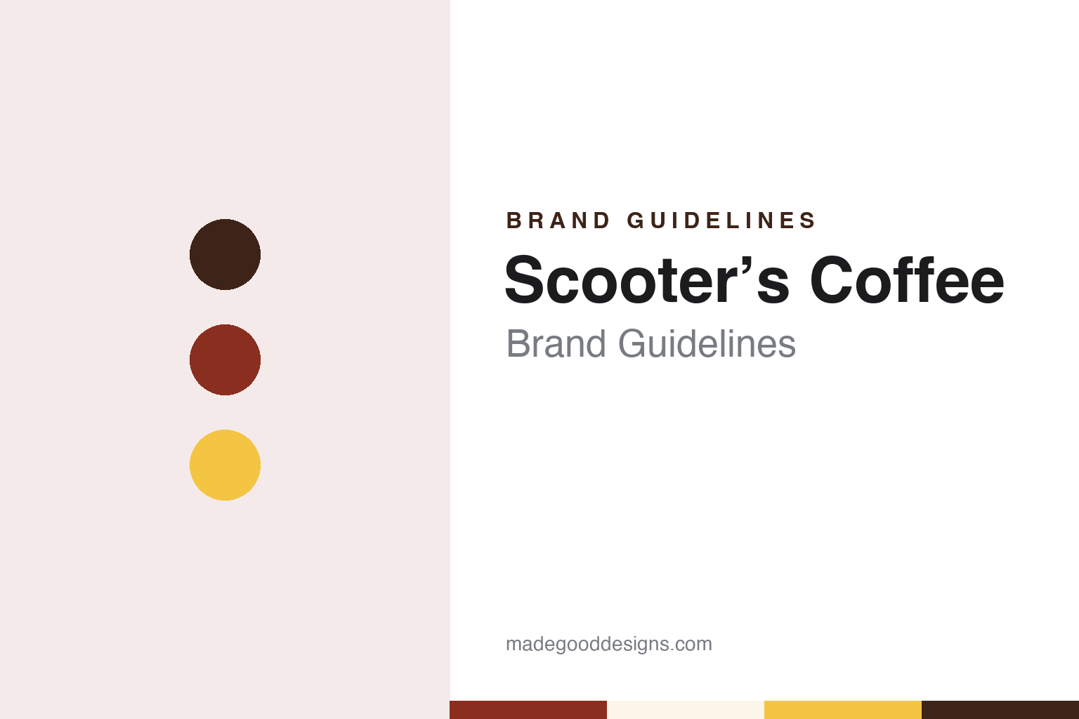 Scooter’s Coffee brand guidelines — abstract colour discs and material texture (original homage; not a Scooter’s Coffee product or logo)