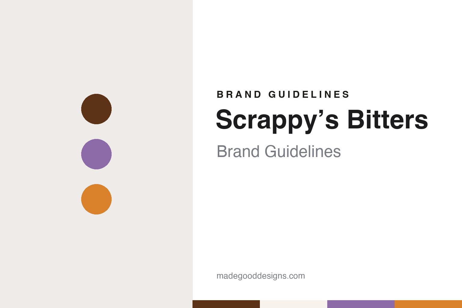 Scrappy’s Bitters Brand Guidelines: The Seattle Bartender’s Bitters Named After His Nickname