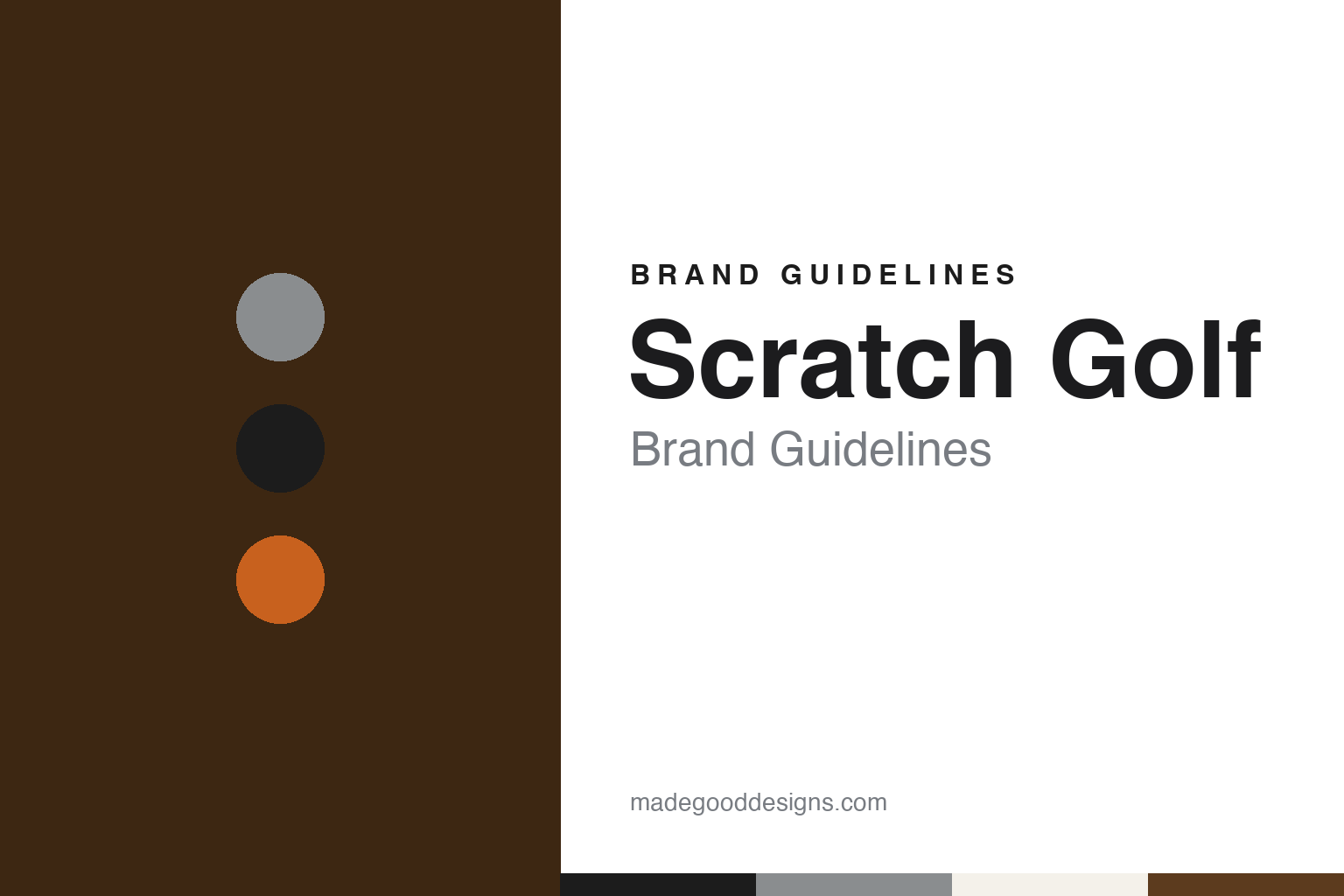 Scratch Golf brand guidelines — abstract colour discs and material texture (original homage; not a Scratch Golf product or logo)