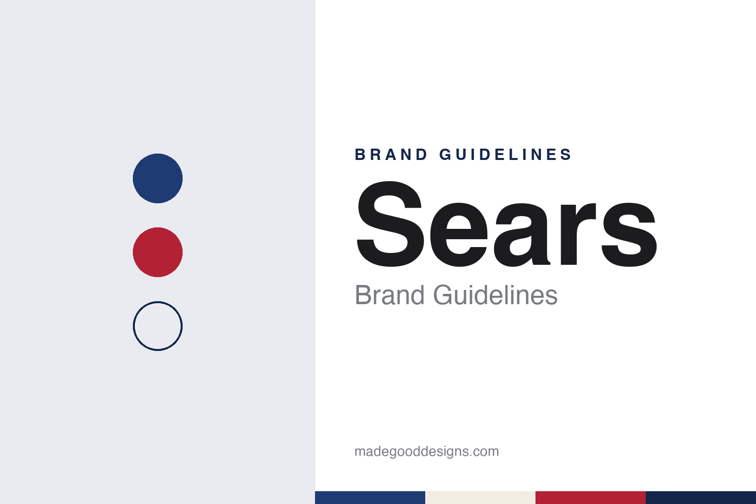 Sears brand guidelines — abstract colour discs and material texture (original homage; not a Sears product or logo)