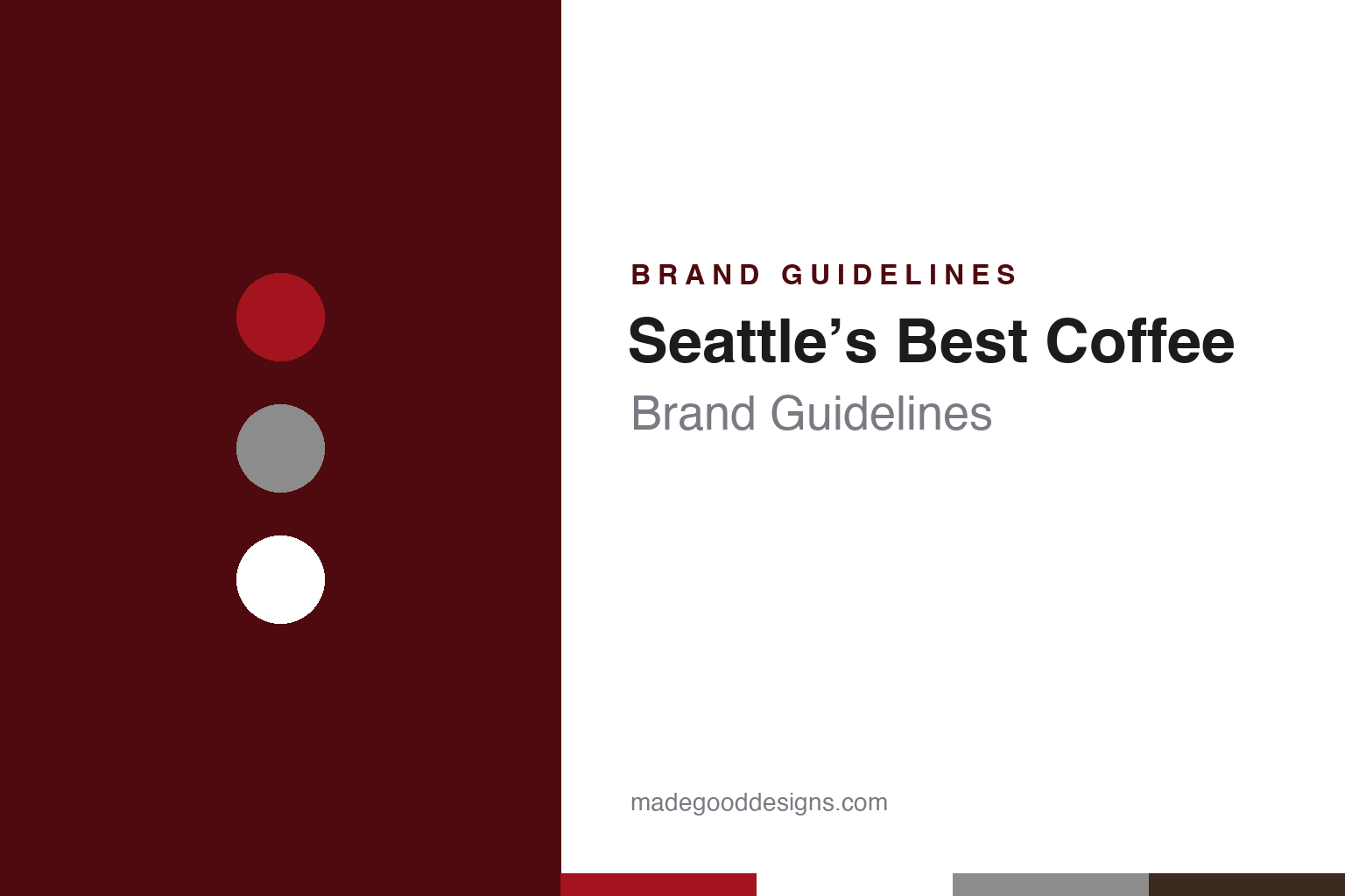 Seattle’s Best Coffee brand guidelines — abstract colour discs and material texture (original homage; not a Seattle’s Best Coffee product or logo)
