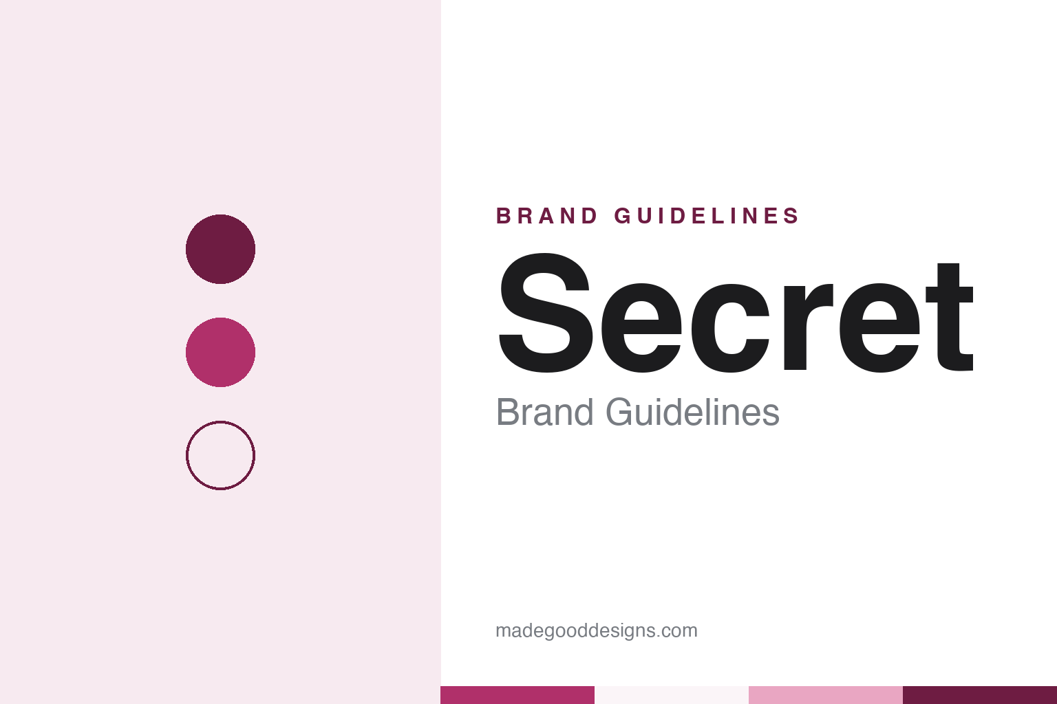 Secret brand guidelines — abstract colour discs and material texture (original homage; not a Secret product or logo)