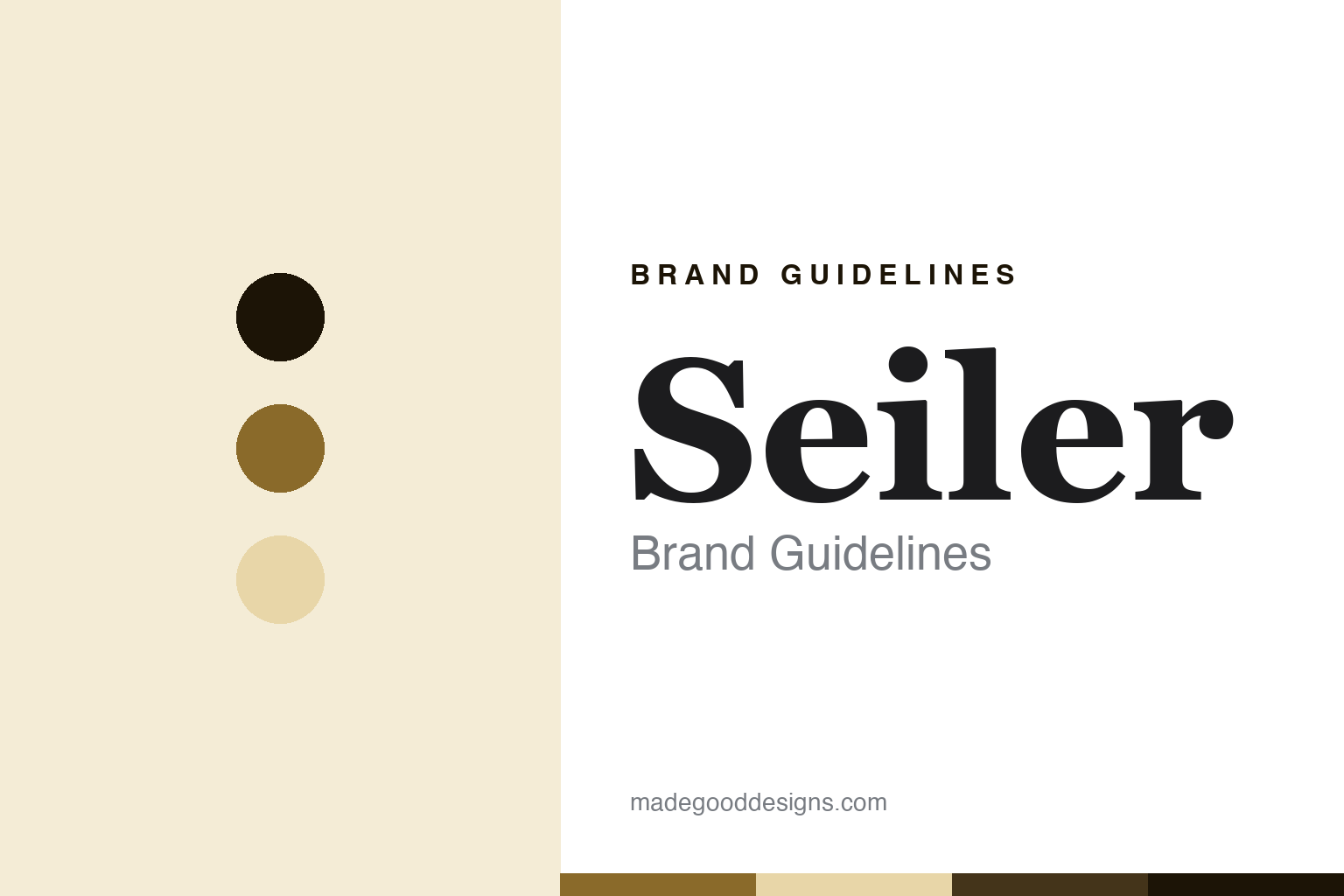 Seiler Brand Guidelines: The Founders’ First Names, Built Elsewhere