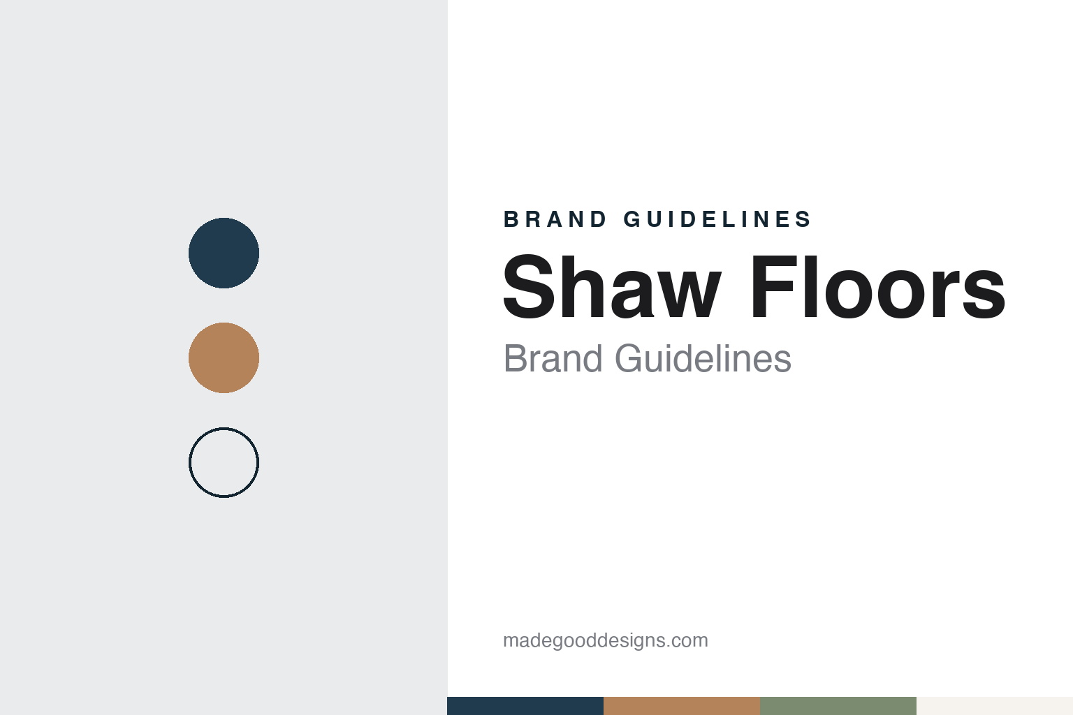 Shaw Floors brand guidelines — abstract colour discs and material texture (original homage; not a Shaw Floors product or logo)
