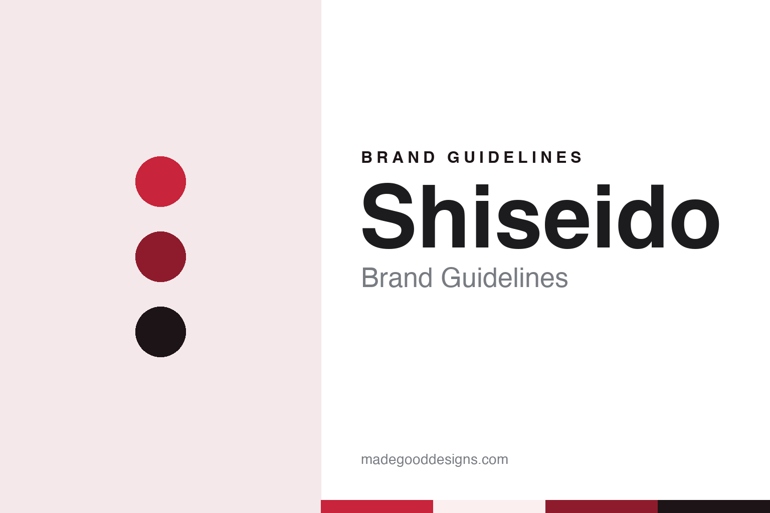 Shiseido brand guidelines — abstract colour discs and material texture (original homage; not a Shiseido product or logo)