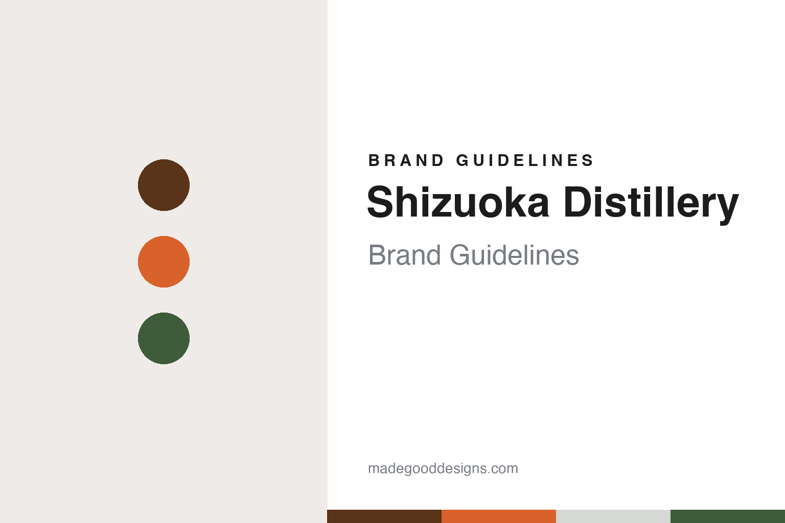 Shizuoka Distillery brand guidelines — abstract colour discs and material texture (original homage; not a Shizuoka Distillery product or logo)