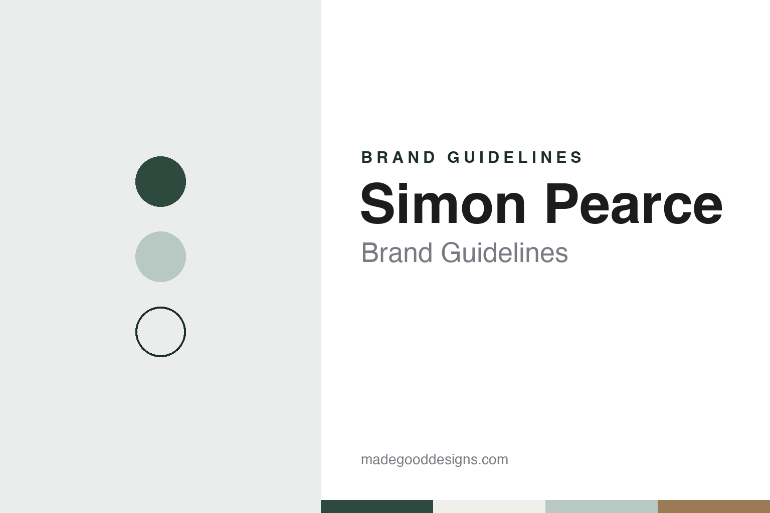 Simon Pearce brand guidelines — abstract colour discs and material texture (original homage; not a Simon Pearce product or logo)