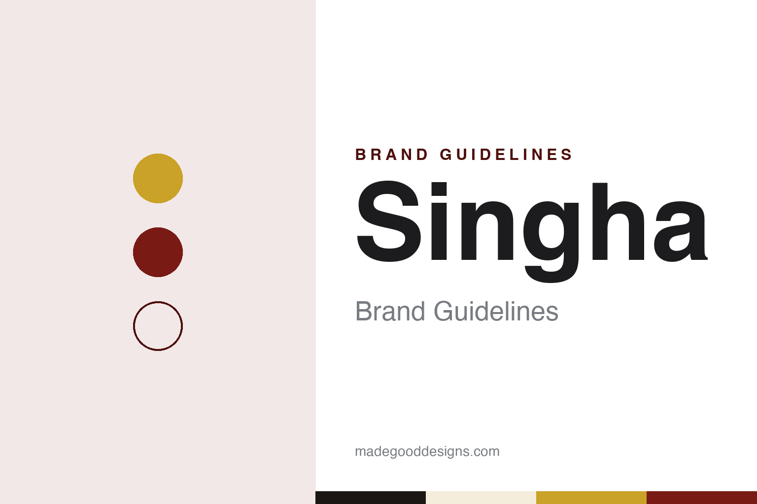 Singha brand guidelines — abstract colour discs and material texture (original homage; not a Singha product or logo)