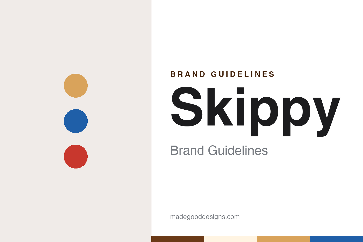 Skippy brand guidelines — abstract colour discs and material texture (original homage; not a Skippy product or logo)