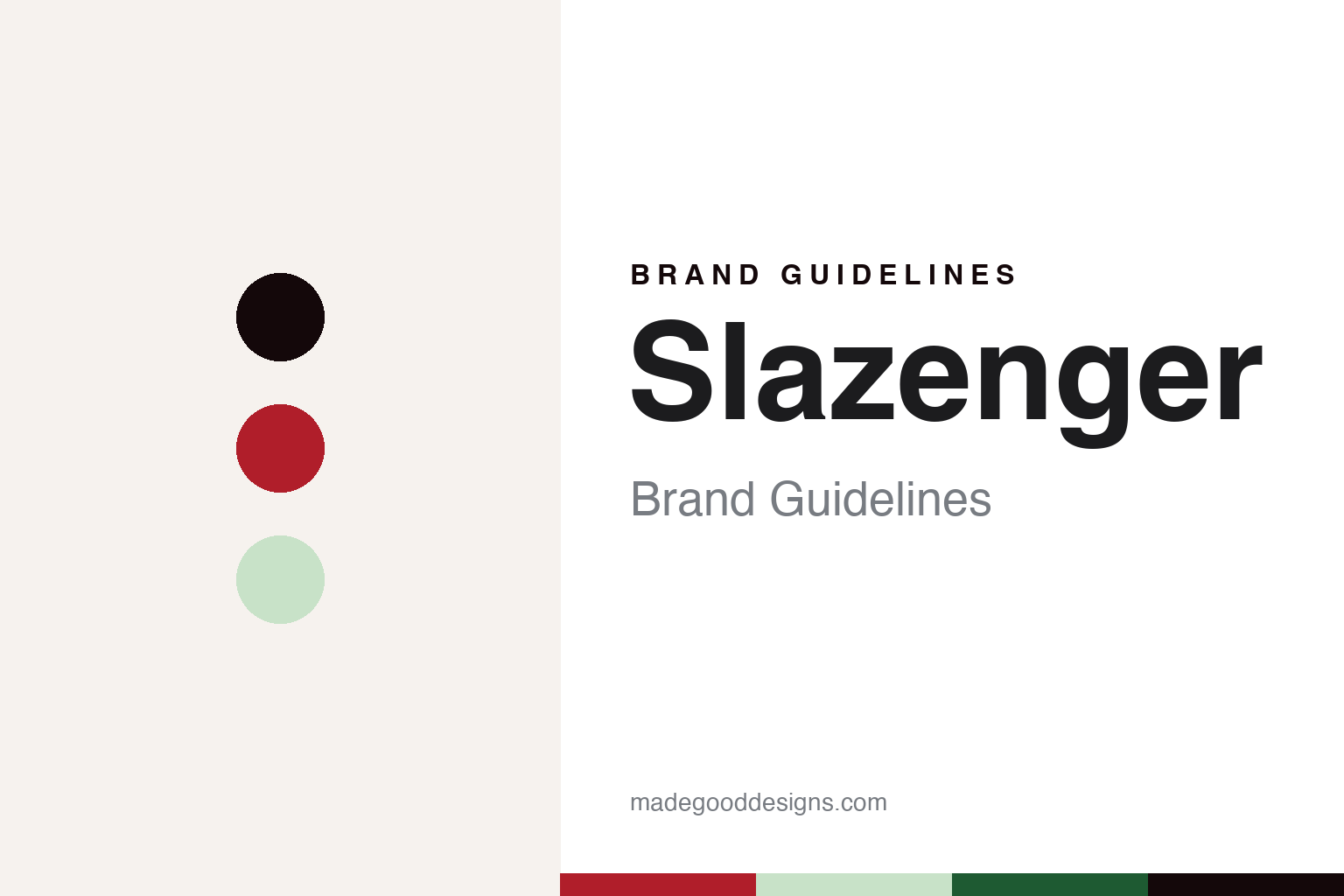 Slazenger Brand Guidelines: A Panther, a Red V, and Two Willows