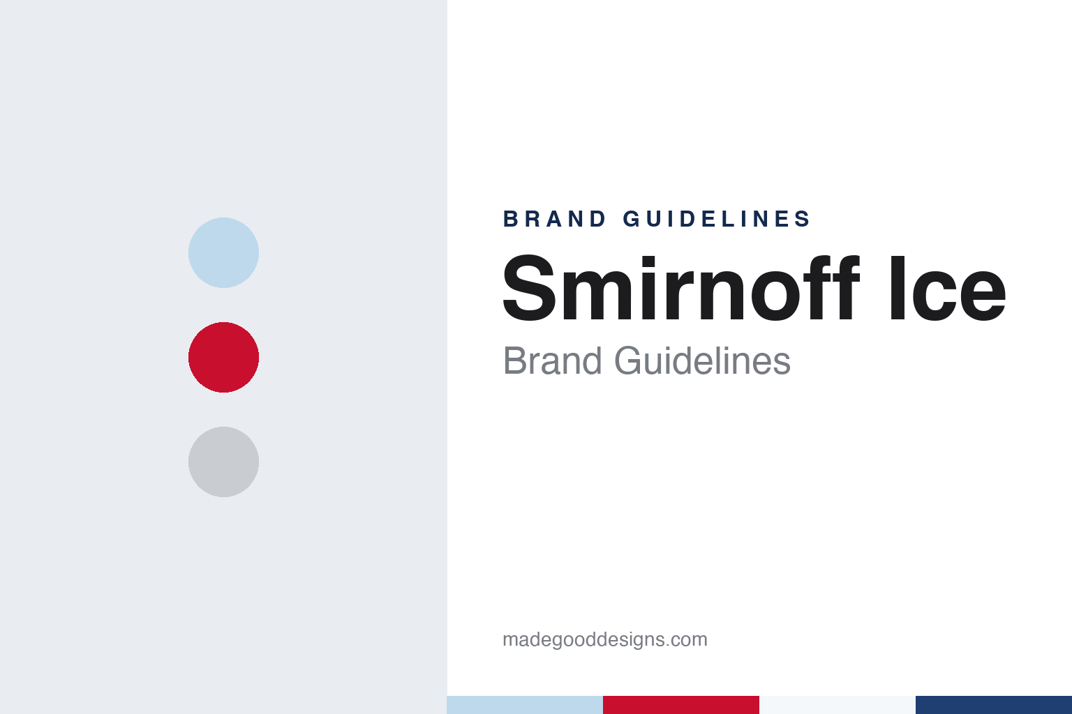 Smirnoff Ice brand guidelines — abstract colour discs and material texture (original homage; not a Smirnoff Ice product or logo)