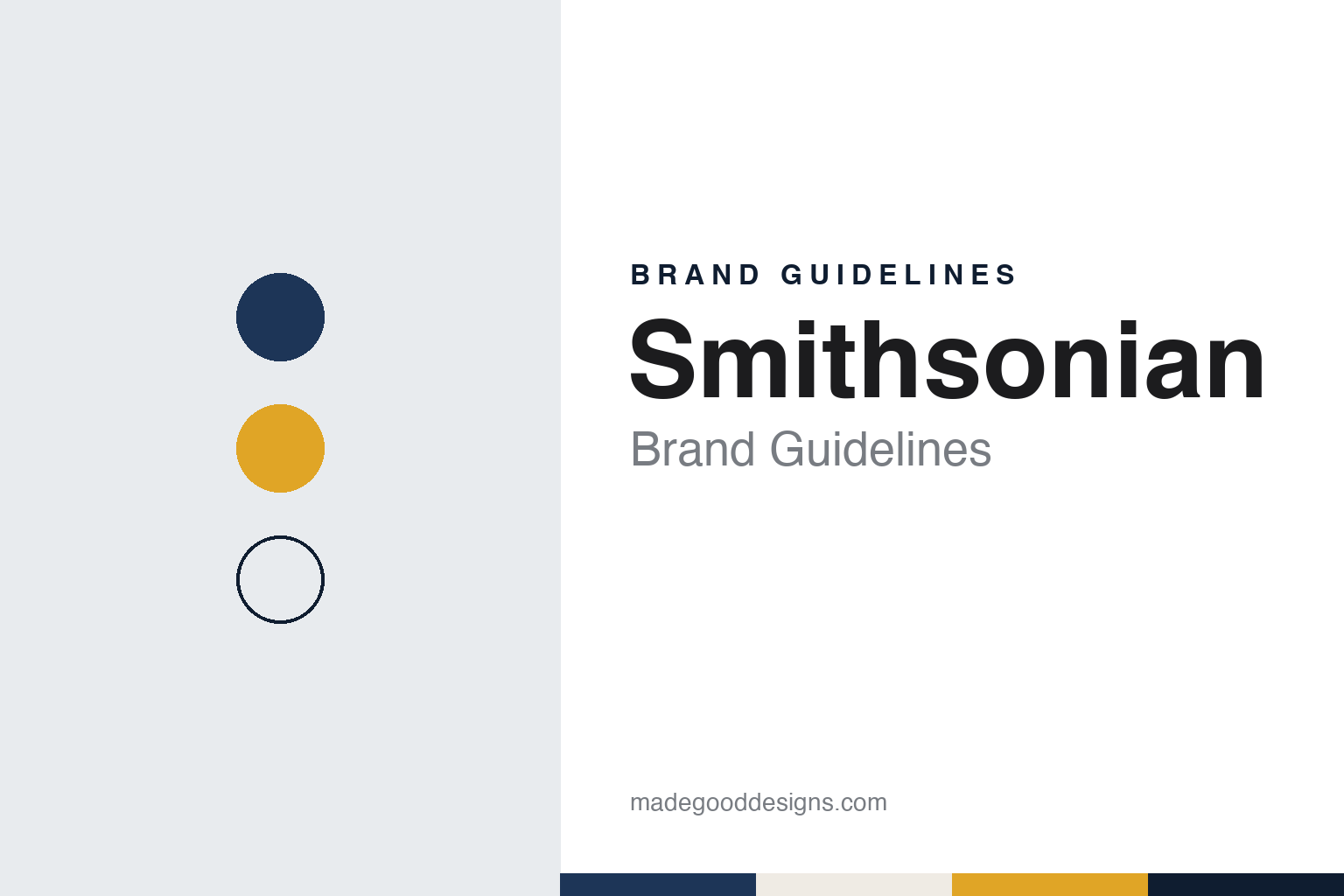 Smithsonian brand guidelines — abstract colour discs and material texture (original homage; not a Smithsonian product or logo)