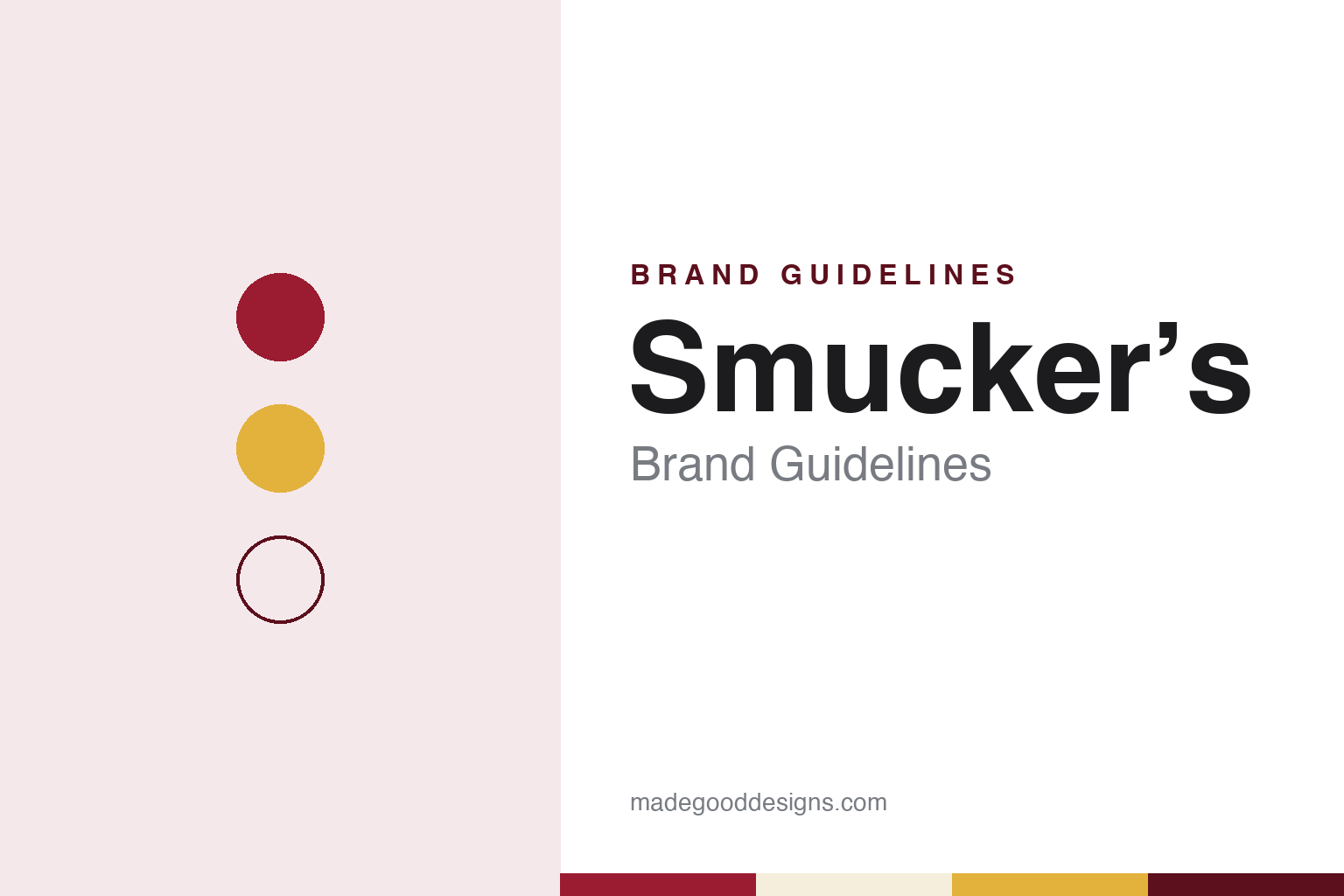 Smucker’s brand guidelines — abstract colour discs and material texture (original homage; not a Smucker’s product or logo)