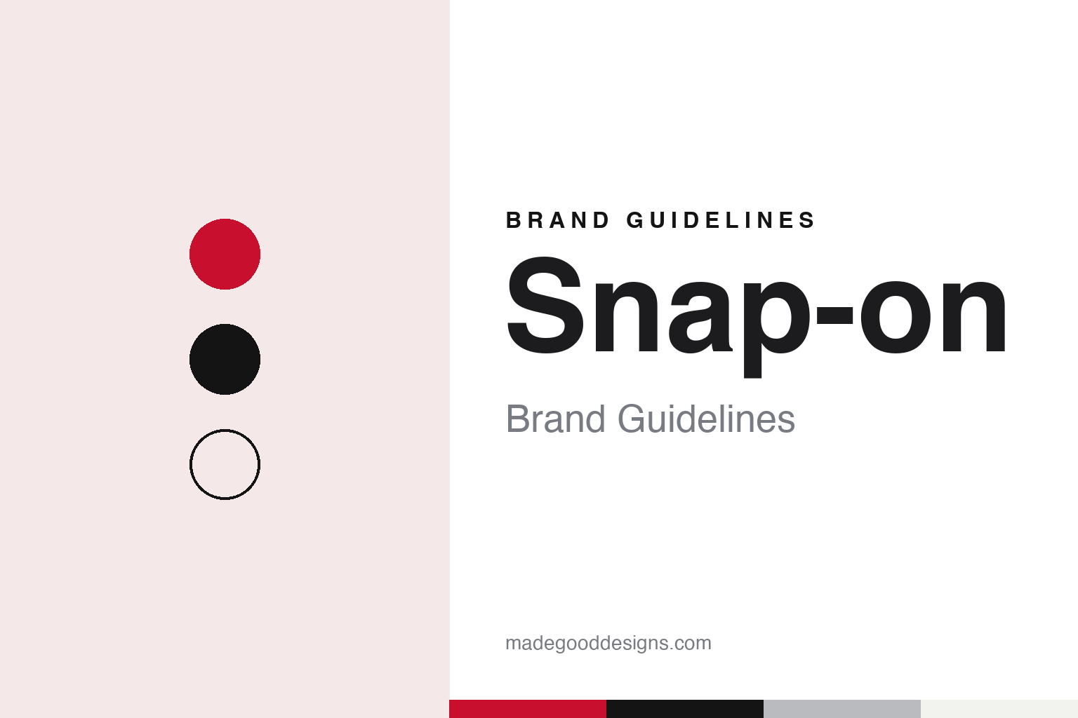 Snap-on brand guidelines — abstract colour discs and material texture (original homage; not a Snap-on product or logo)