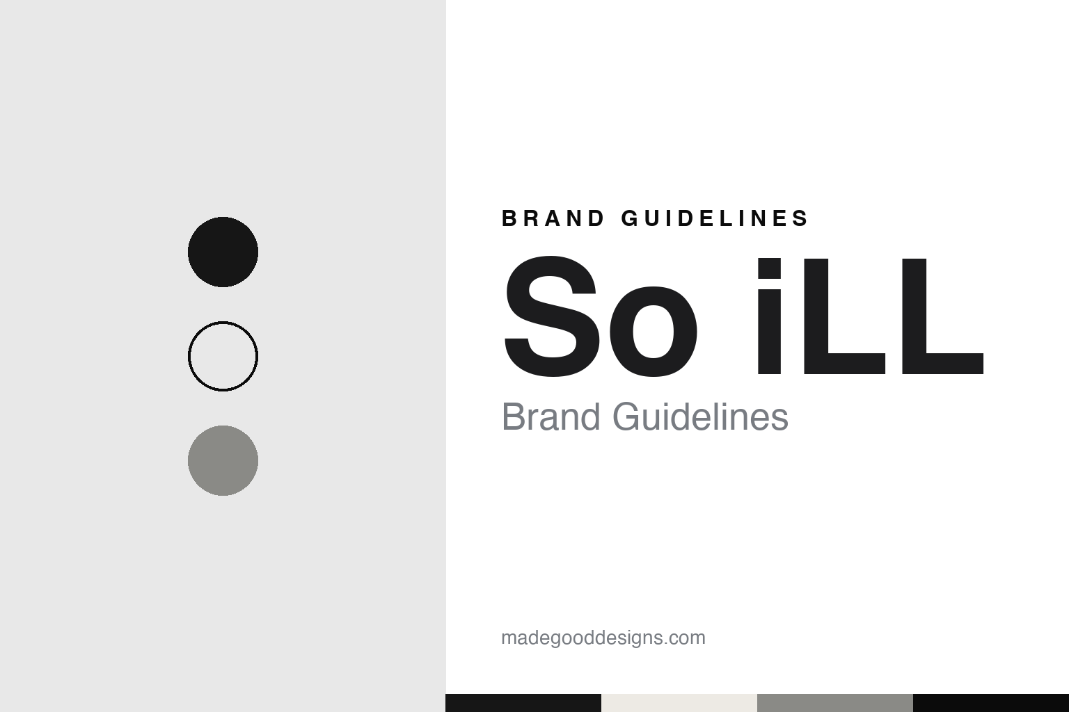 So iLL brand guidelines — abstract colour discs and material texture (original homage; not a So iLL product or logo)